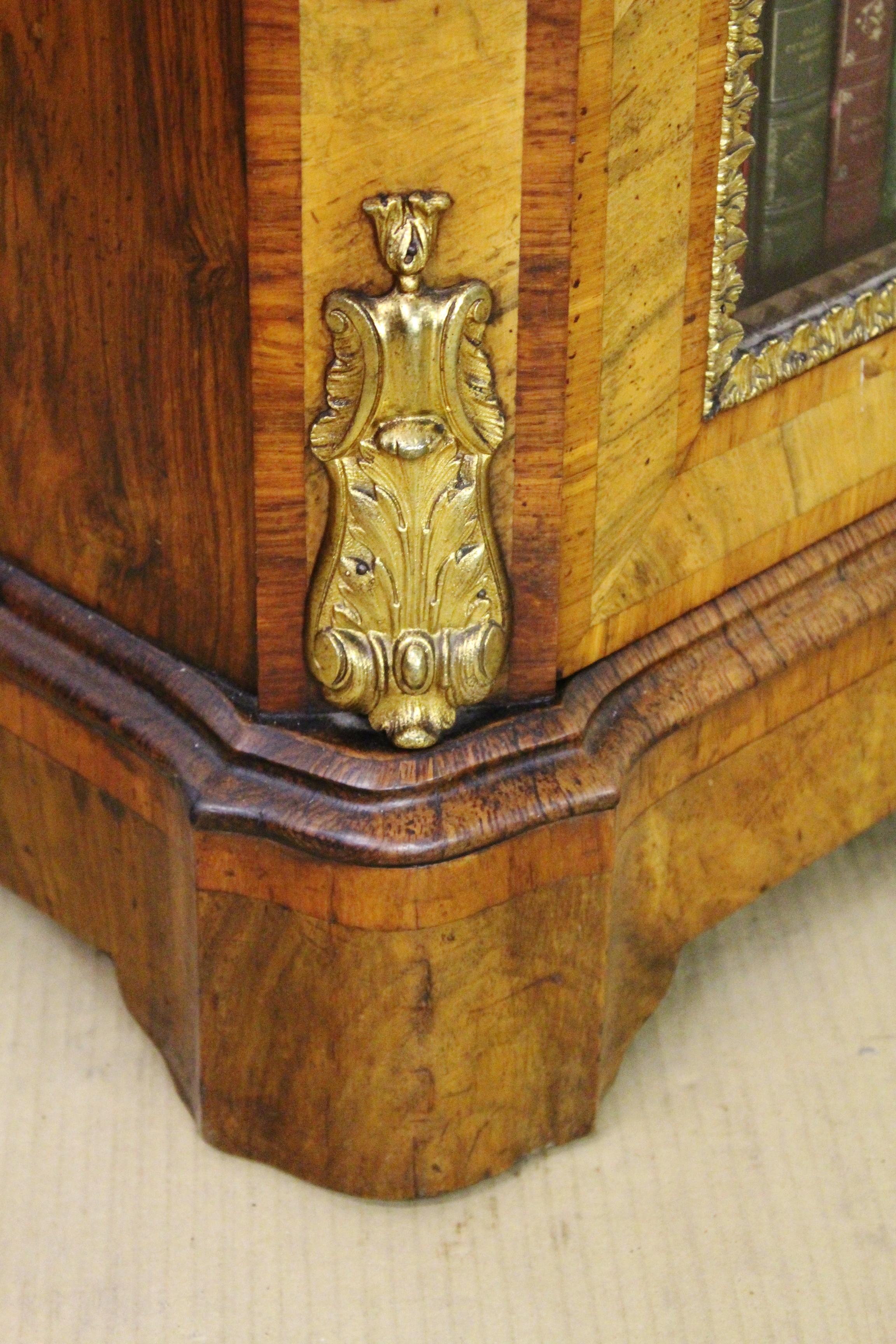 19th Century Victorian Inlaid Burr Walnut Pier Cabinet For Sale 8