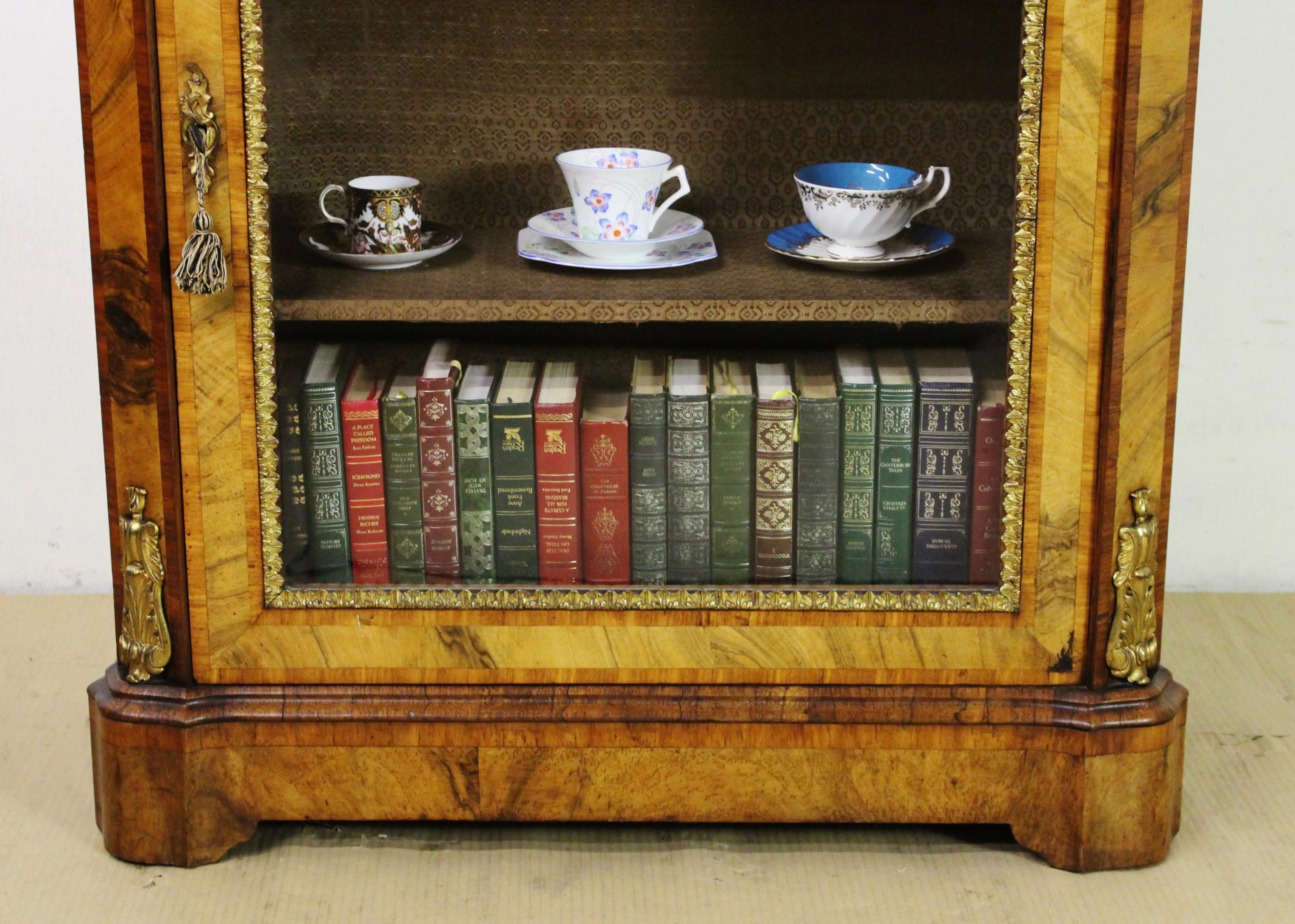 19th Century Victorian Inlaid Burr Walnut Pier Cabinet In Good Condition For Sale In Poling, West Sussex