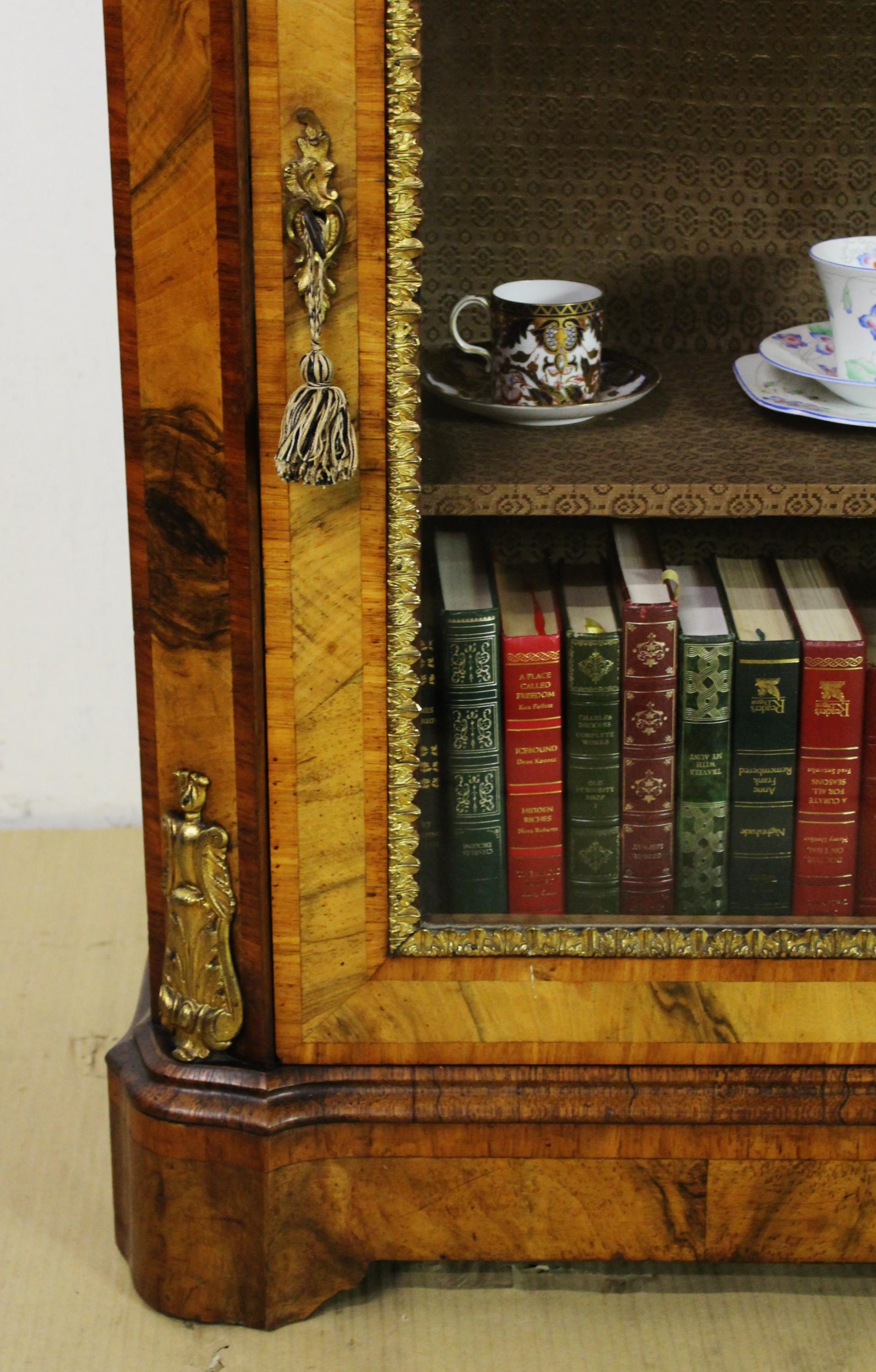 19th Century Victorian Inlaid Burr Walnut Pier Cabinet For Sale 2