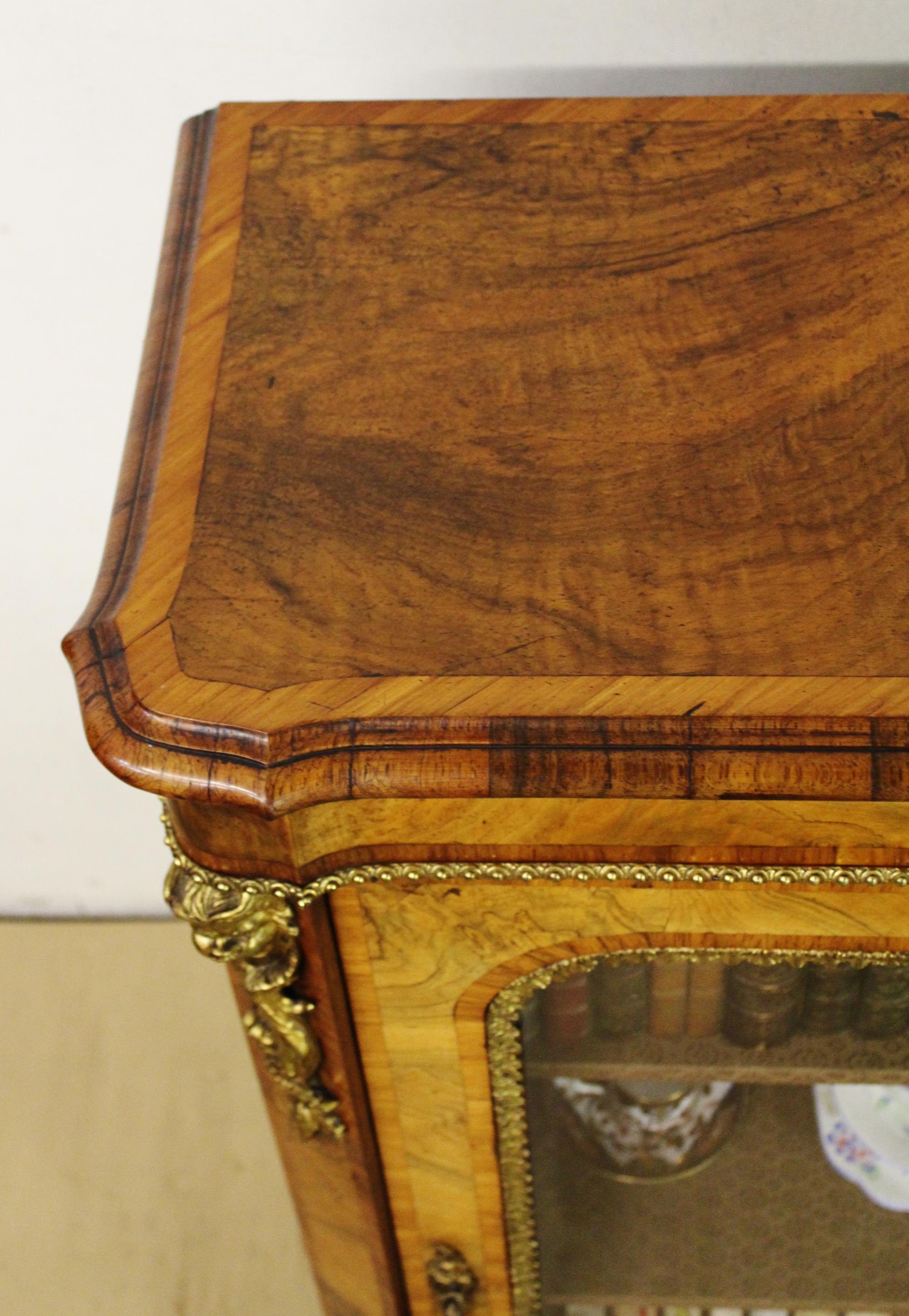 19th Century Victorian Inlaid Burr Walnut Pier Cabinet For Sale 4