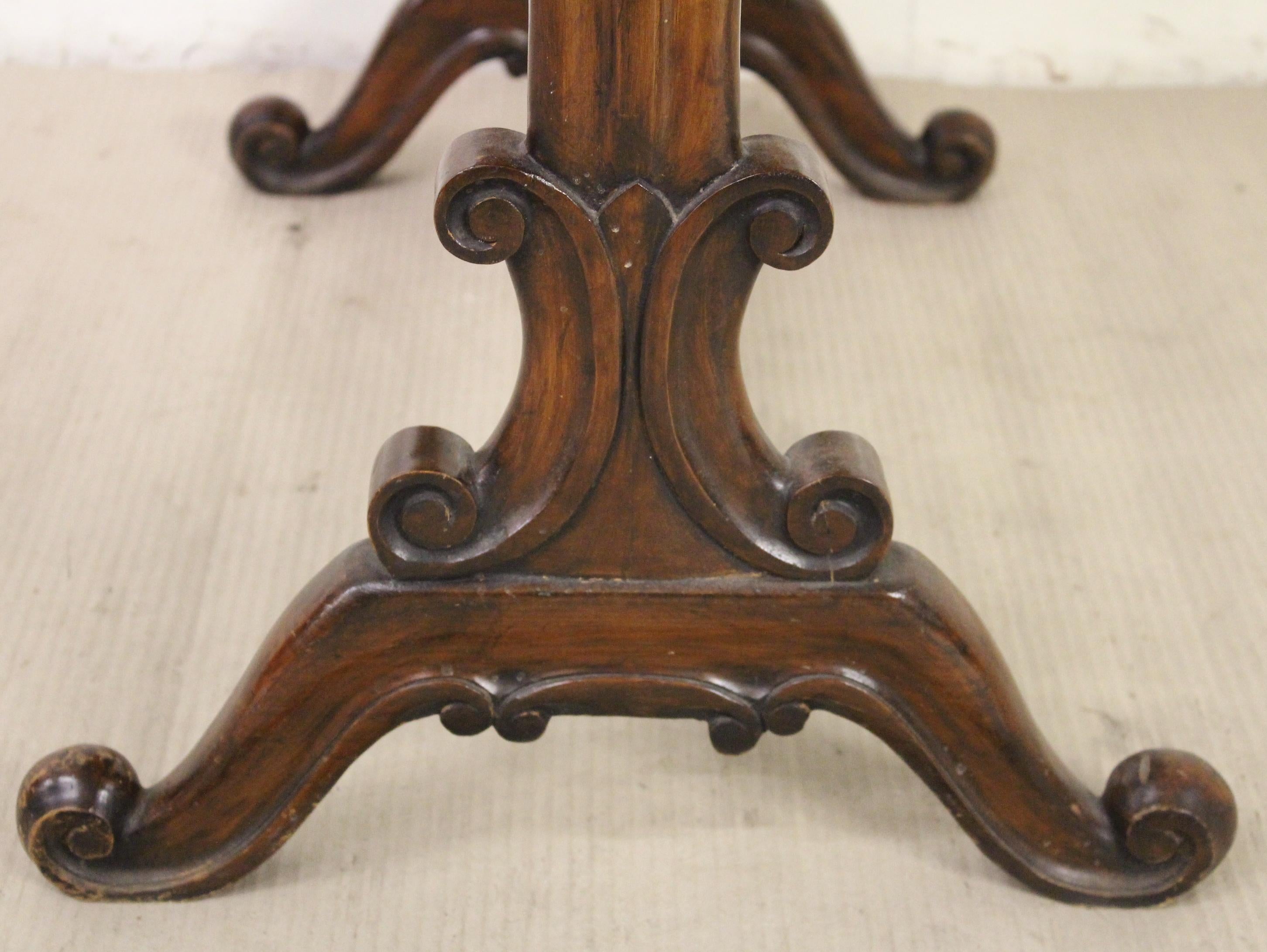 19th Century Victorian Inlaid Burr Walnut Side Table 9
