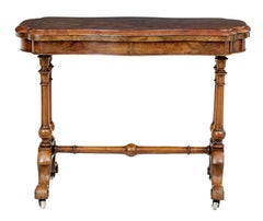 19th Century Victorian Inlaid Walnut Card Table