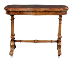 19th Century Victorian inlaid walnut card table
