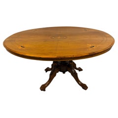 Antique 19th Century Victorian Inlaid Walnut Centre /Loo table