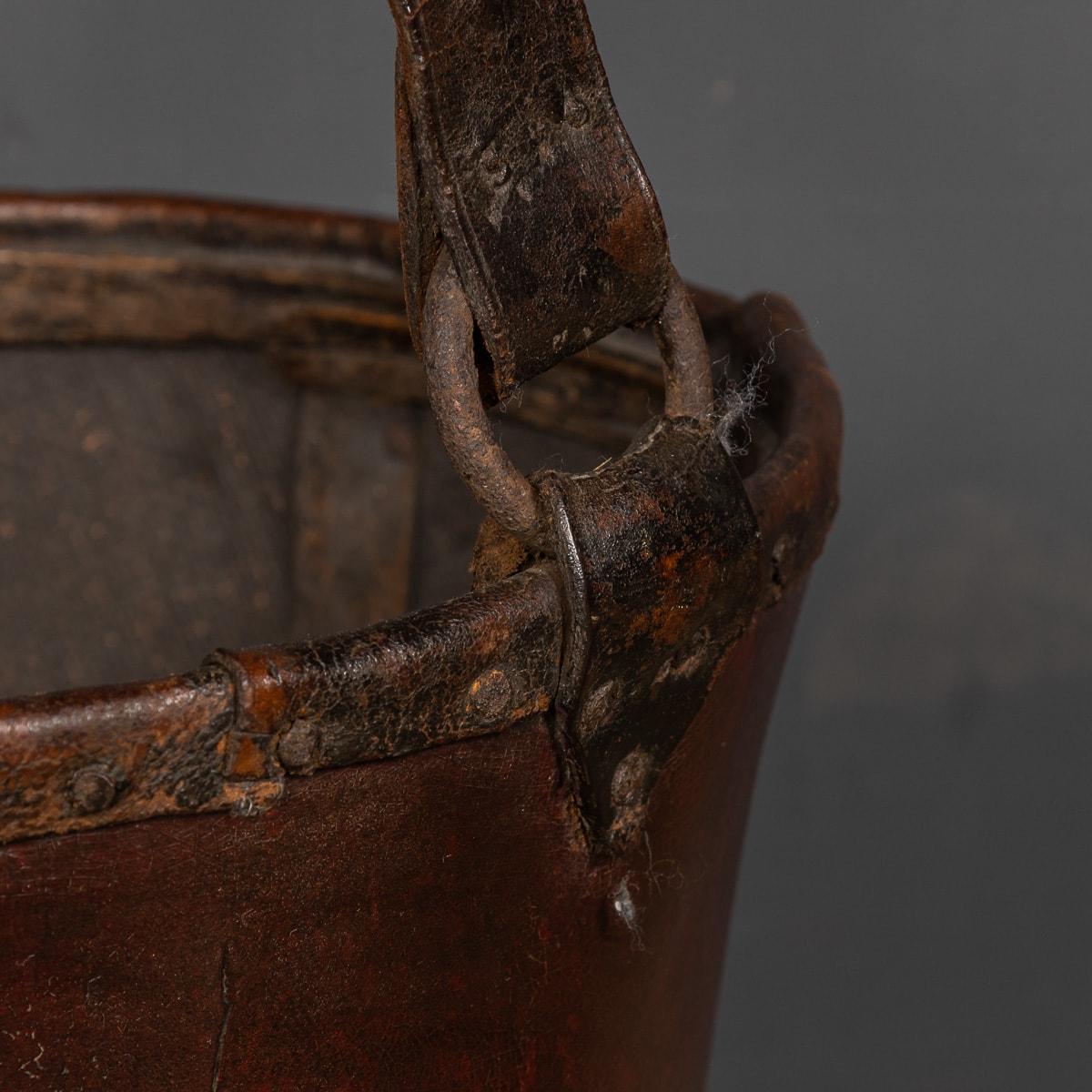 19th Century Victorian Leather Bound Fire Bucket, c.1890 8