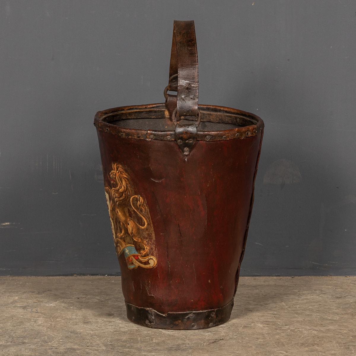 British 19th Century Victorian Leather Bound Fire Bucket, c.1890
