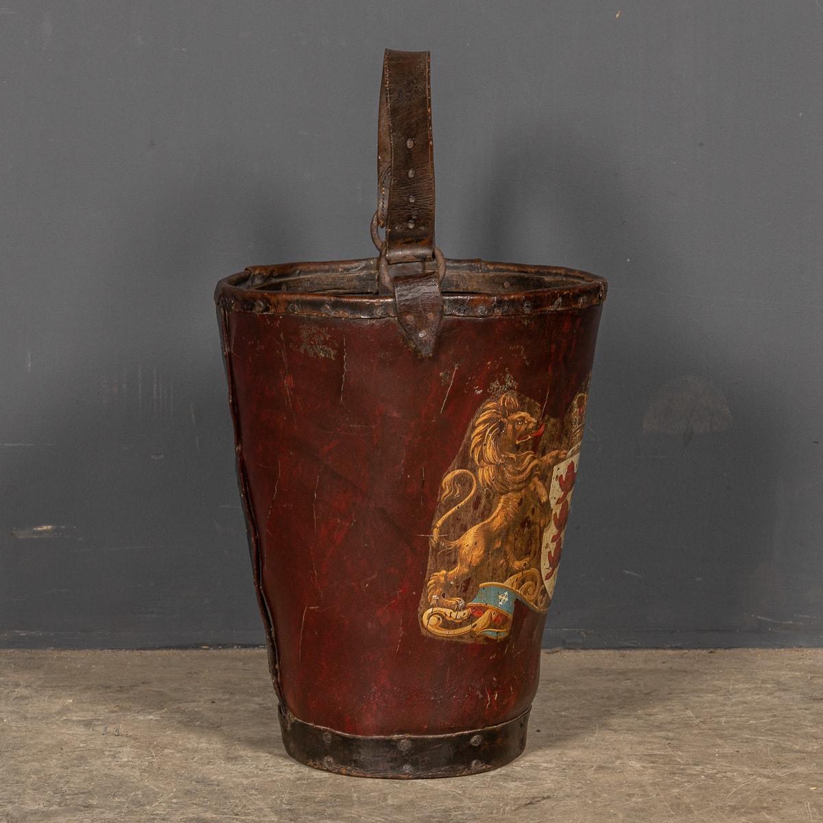 19th Century Victorian Leather Bound Fire Bucket, c.1890 1