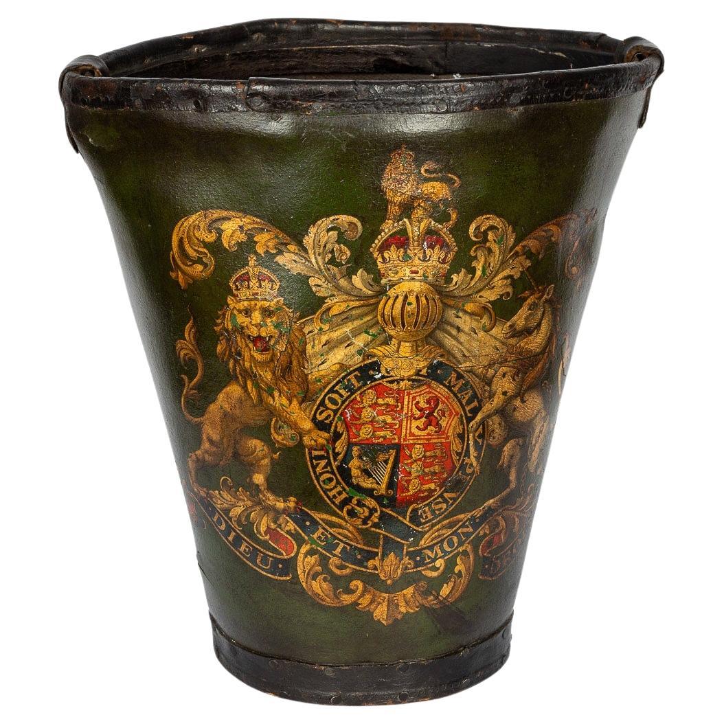 19th Century Victorian Leather Bound Fire Bucket, c.1890 For Sale