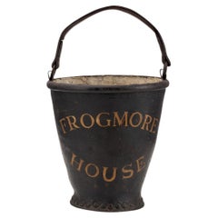 Antique 19th Century Victorian Leather Bound Fire Bucket from Frogmore House, C.1890