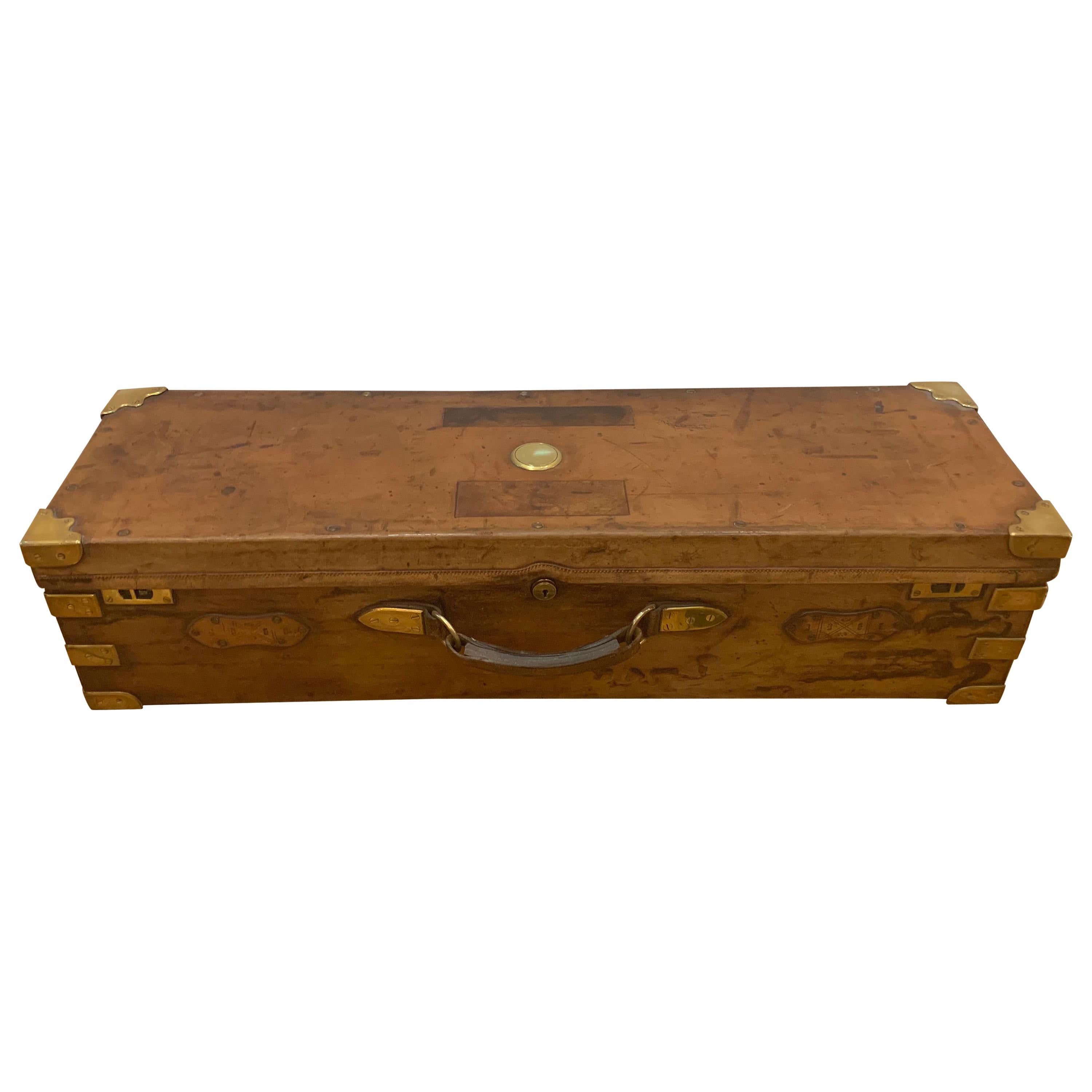19th Century Victorian Leather over Oak Triple Shotgun Case James Purdey & Sons For Sale