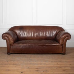 Canapé en cuir victorien du 19e siècle