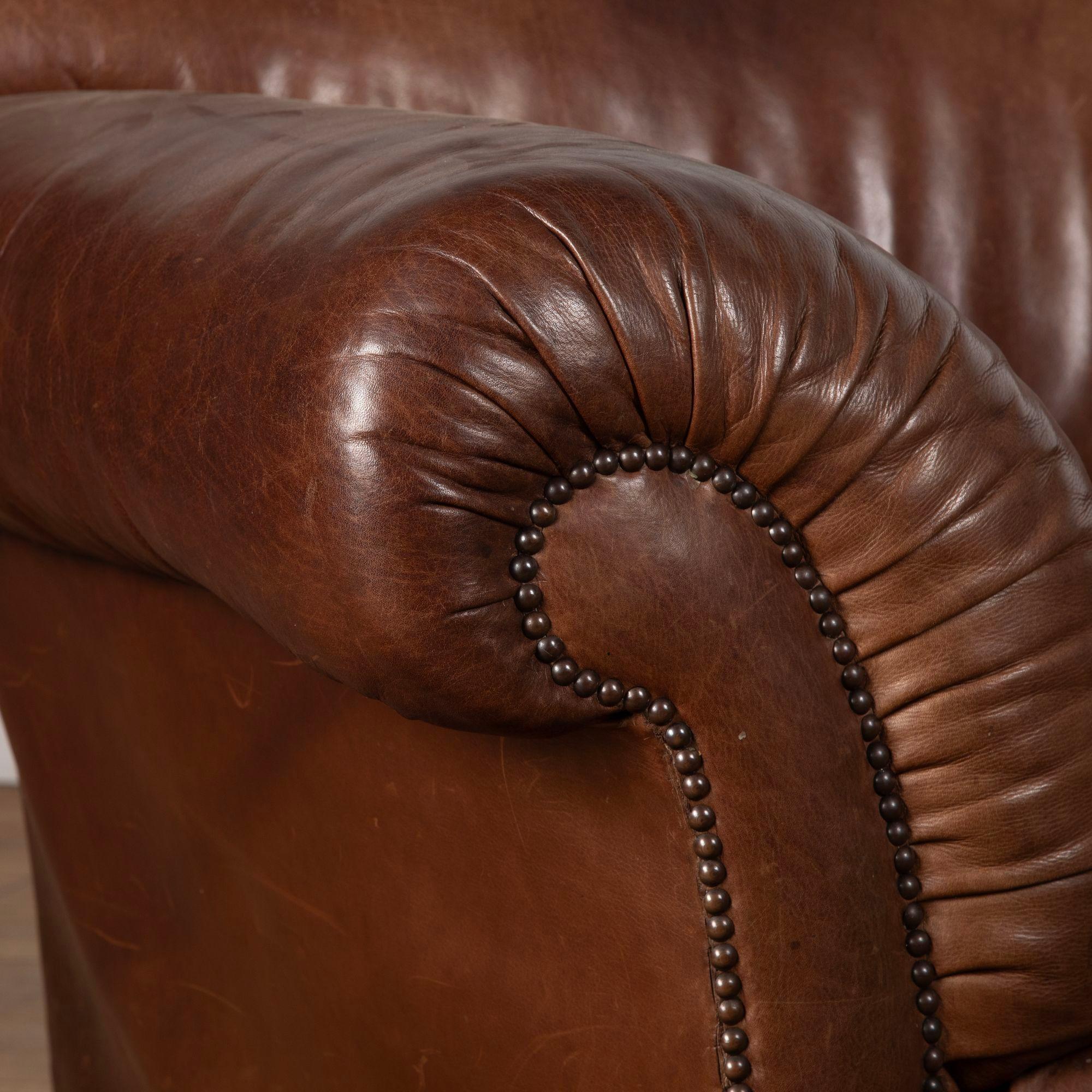 19th Century Victorian Leather Sofa For Sale 4