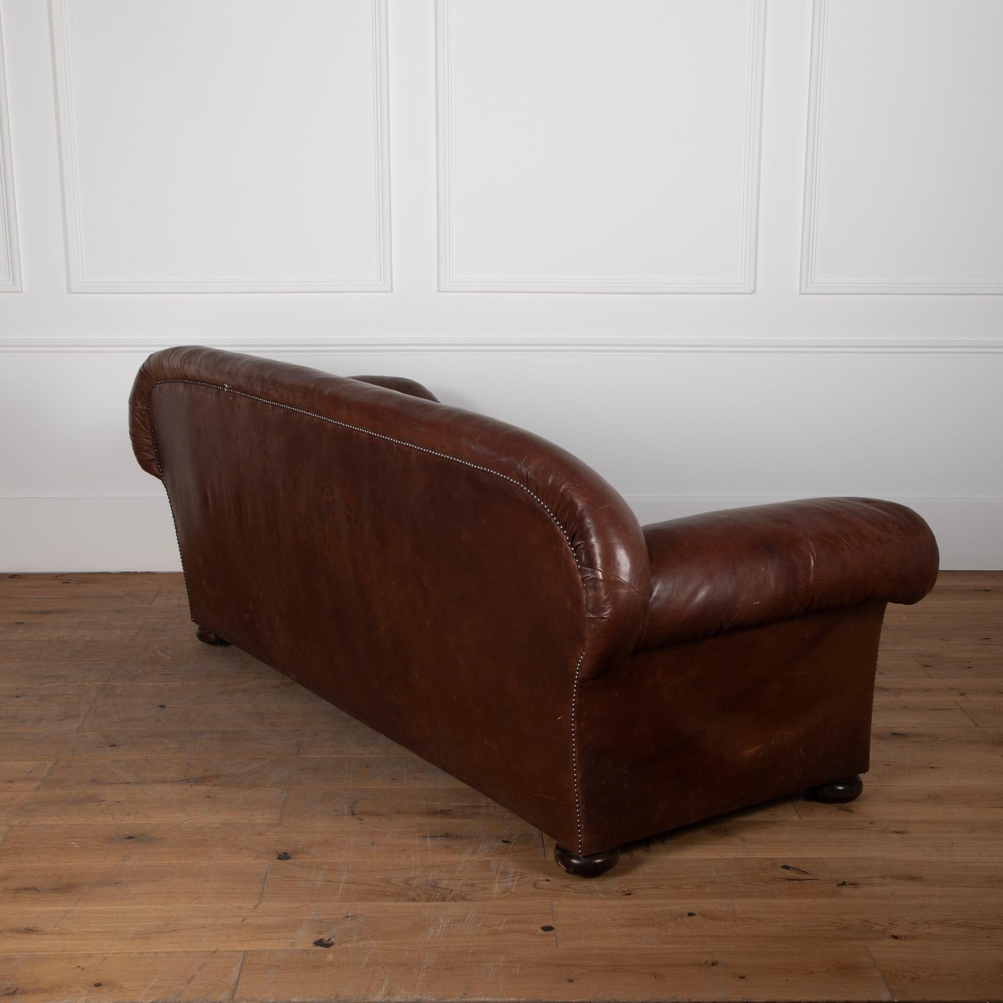 19th Century Victorian Leather Sofa For Sale 5