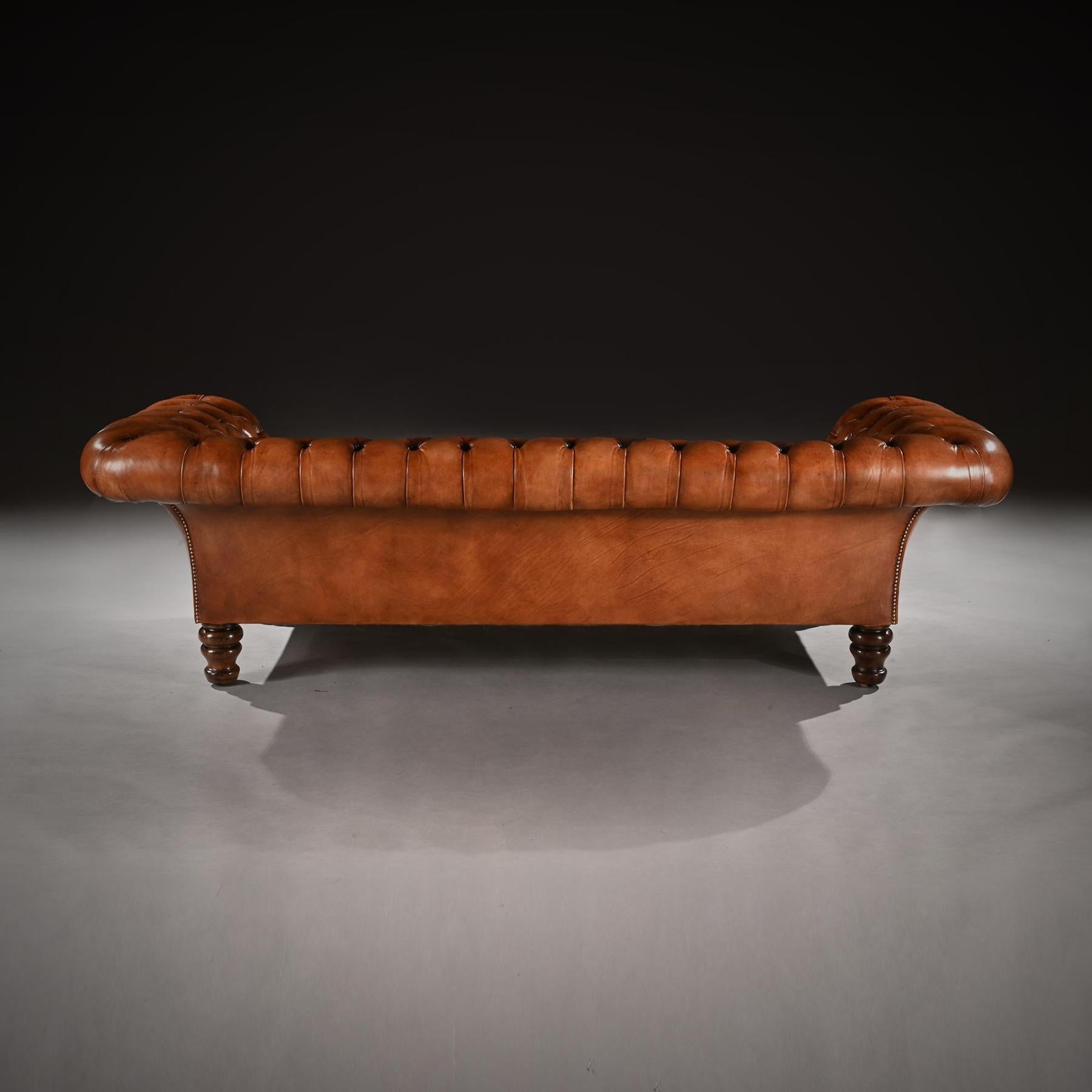 19th Century Victorian Leather Upholstered Chesterfield Sofa 1
