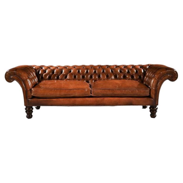 19th Century Victorian Leather Upholstered Chesterfield Sofa