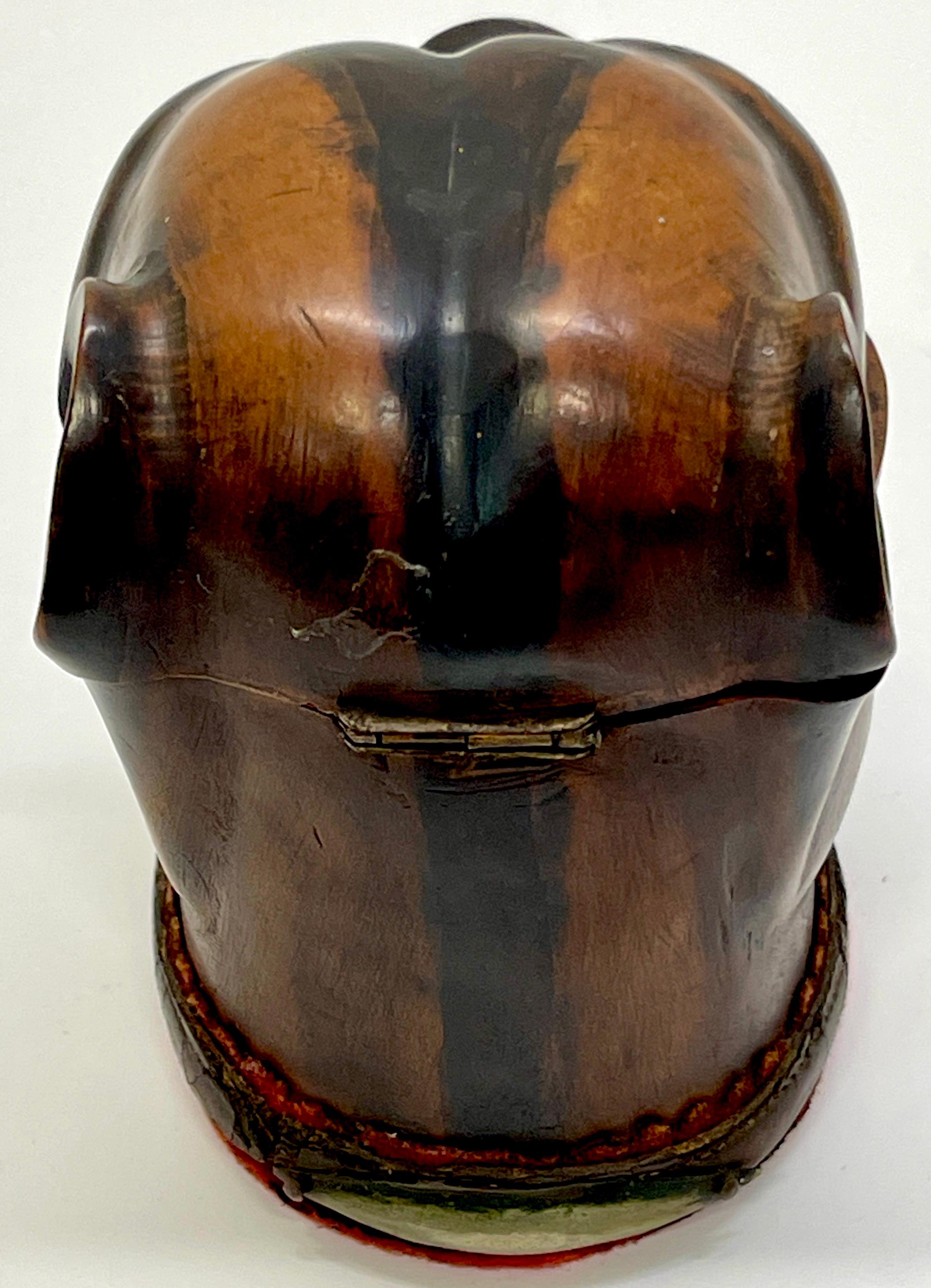 19th Century Victorian Lignum Vitae Bull/Pug Dog Inkwell 1