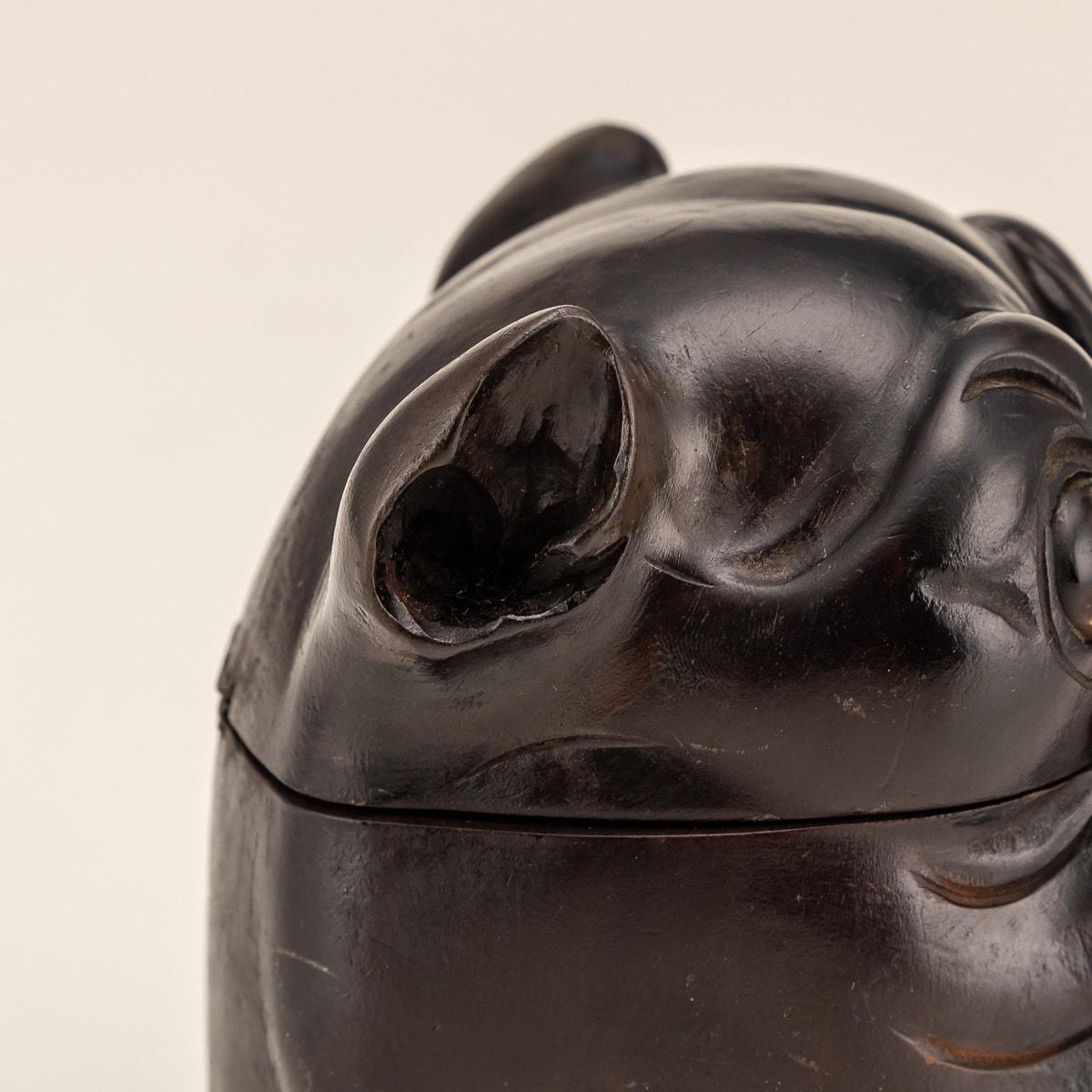 19th Century Victorian Lignum Vitae Bulldog Inkwell, c.1860 3