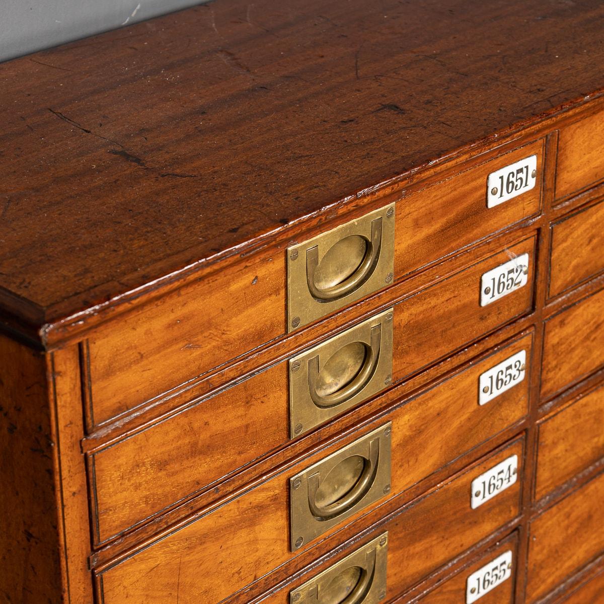 19th Century Victorian Mahogany 24 Bank Drawers, c.1890 For Sale 9