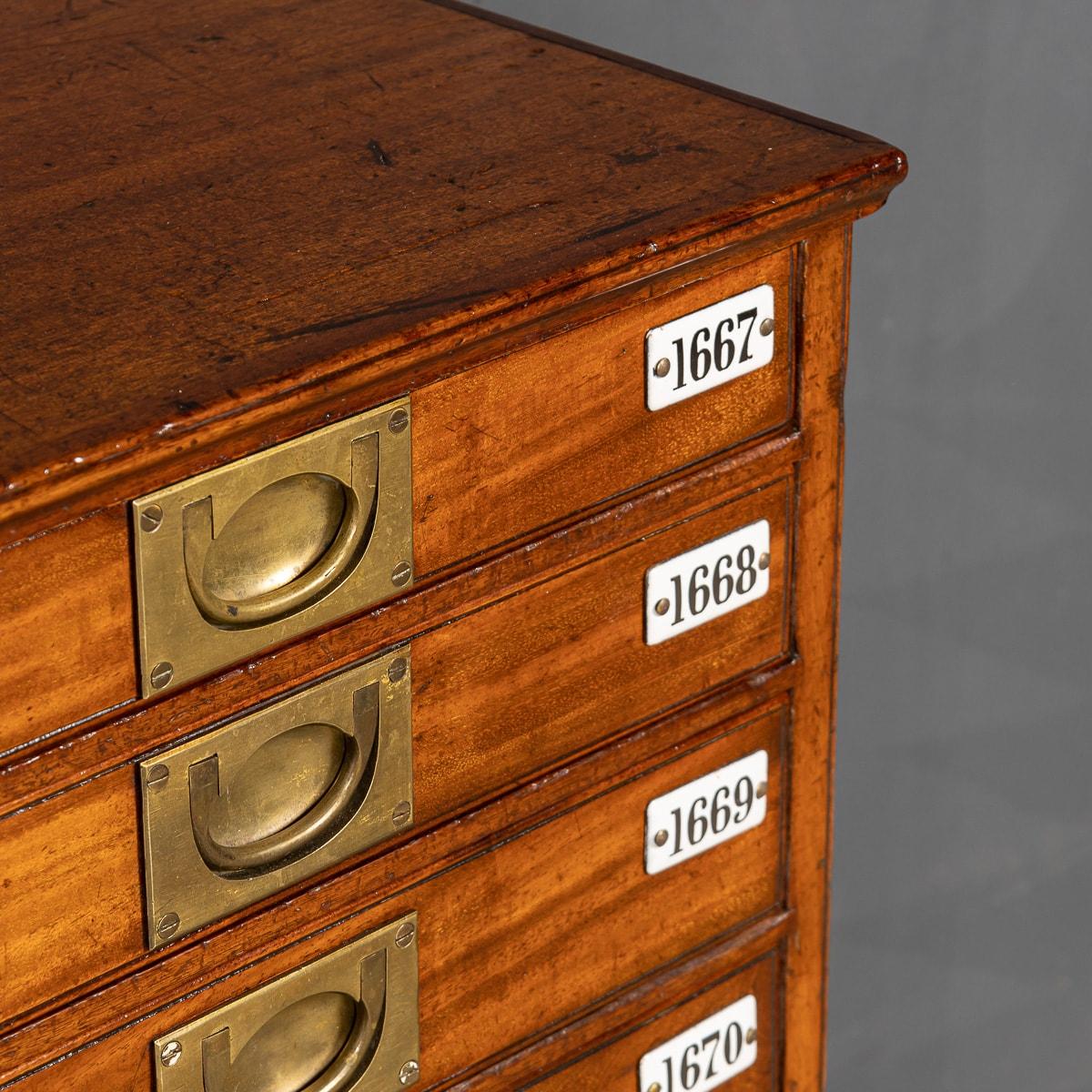 19th Century Victorian Mahogany 24 Bank Drawers, c.1890 For Sale 13