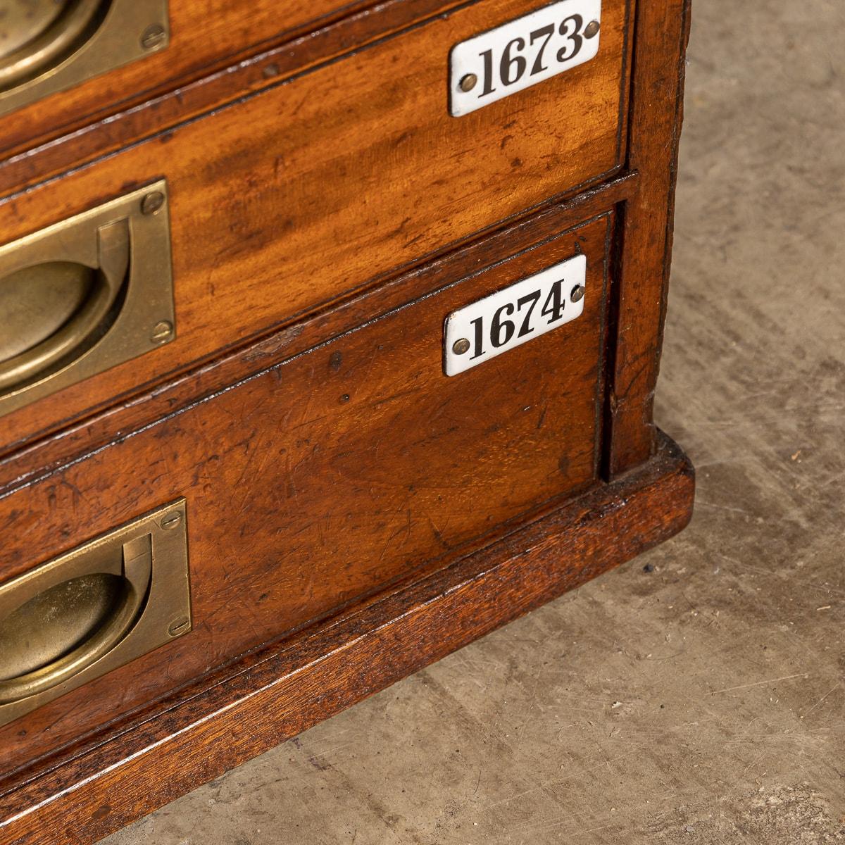 19th Century Victorian Mahogany 24 Bank Drawers, c.1890 For Sale 14