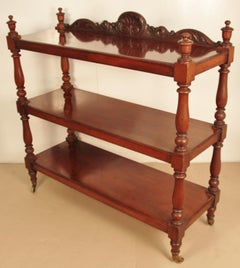 19th Century Victorian Mahogany 3-Tier Buffet, or Dumb Waiter