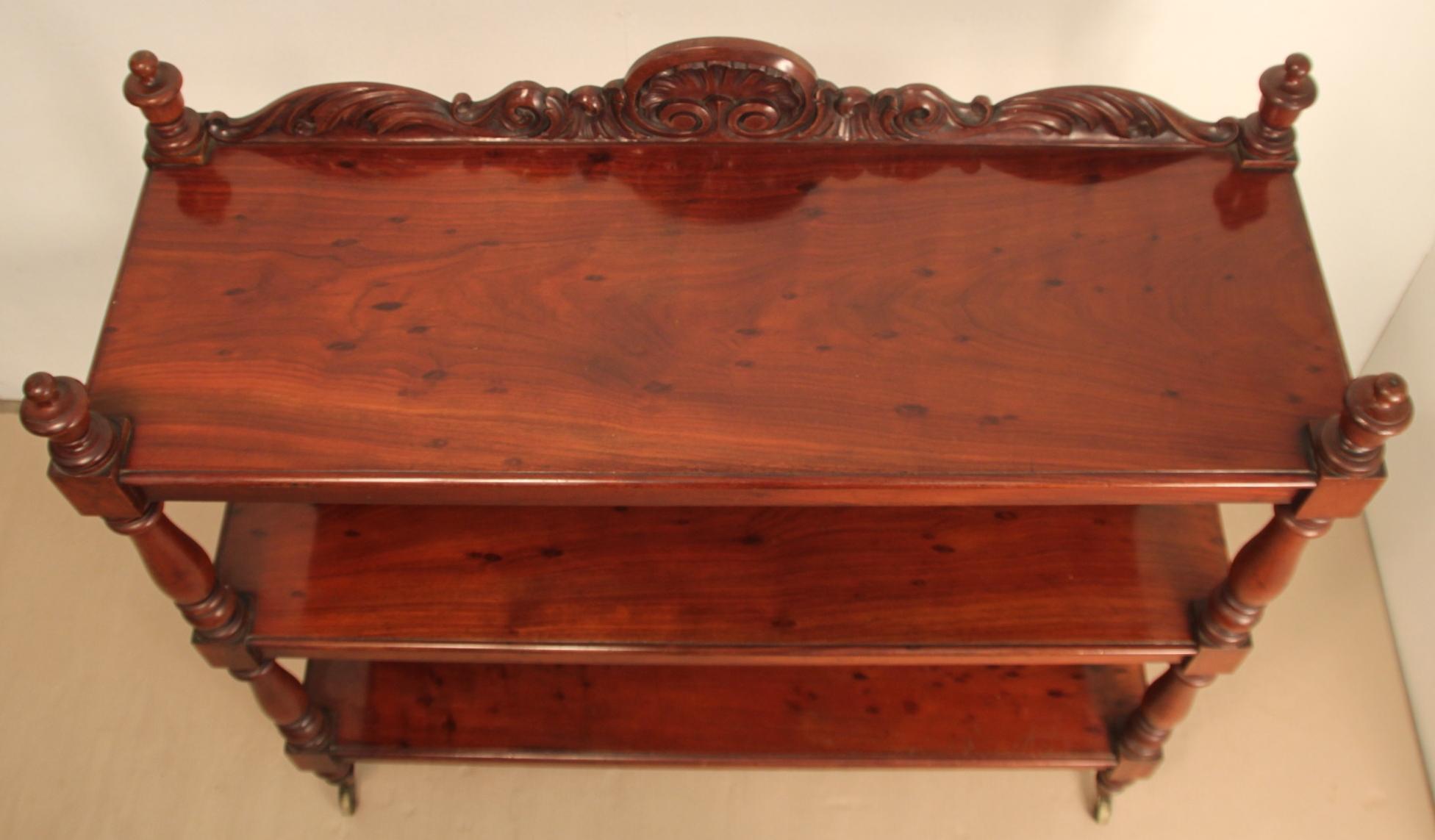 19th Century Victorian Mahogany 3-Tier Buffet, or Dumb Waiter For Sale 5