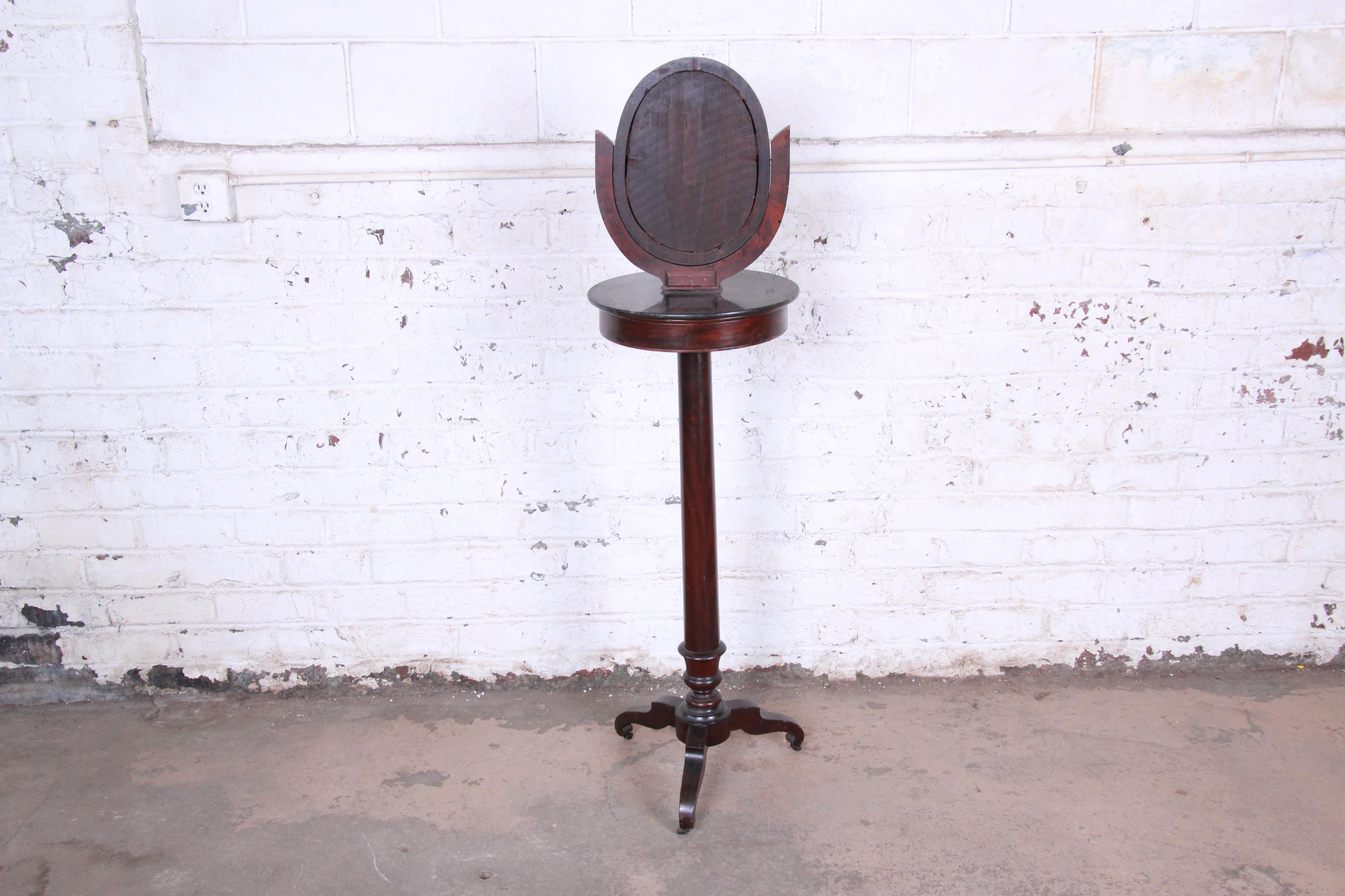 19th Century Victorian Mahogany and Marble Mirrored Shaving Stand 6