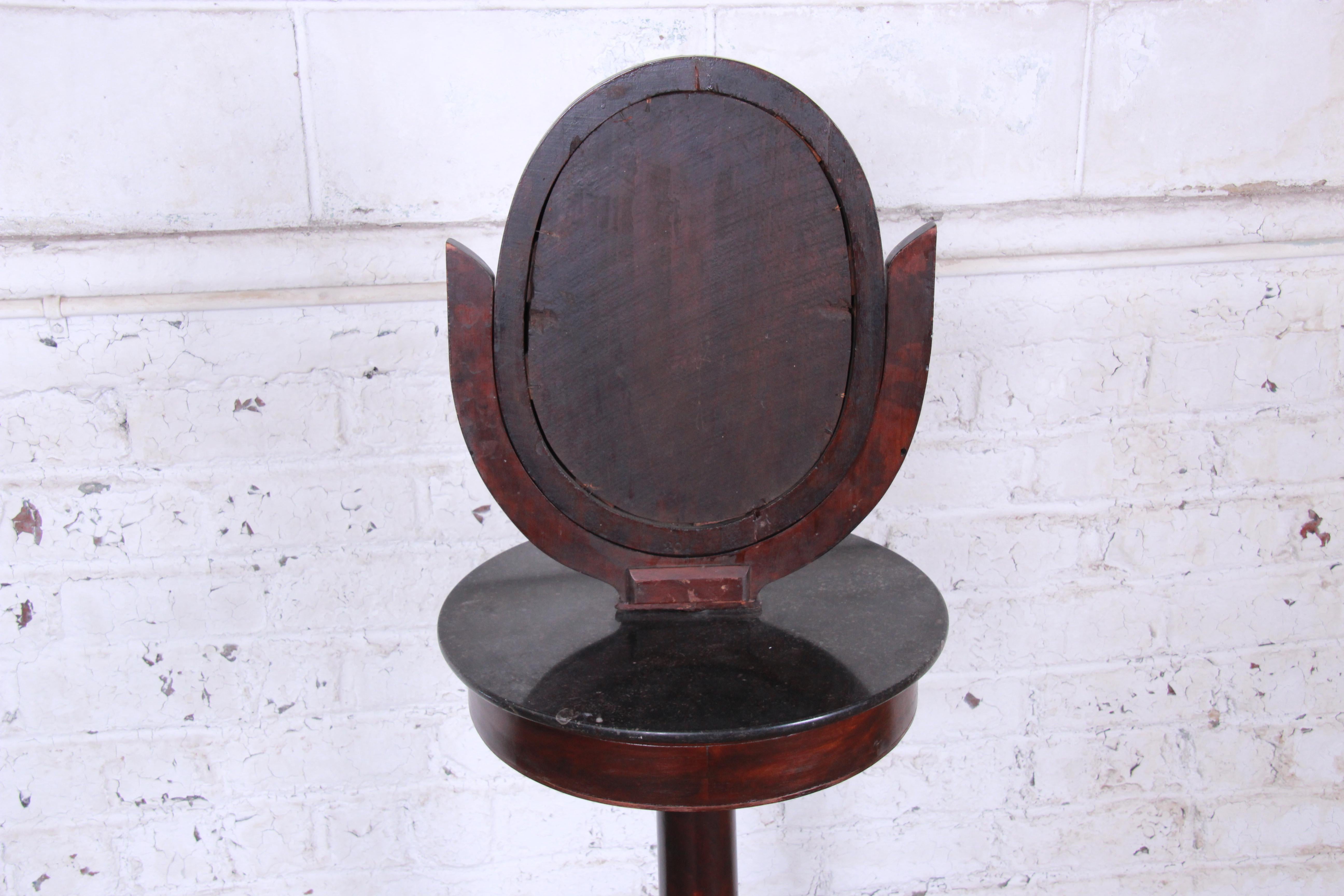 19th Century Victorian Mahogany and Marble Mirrored Shaving Stand 5