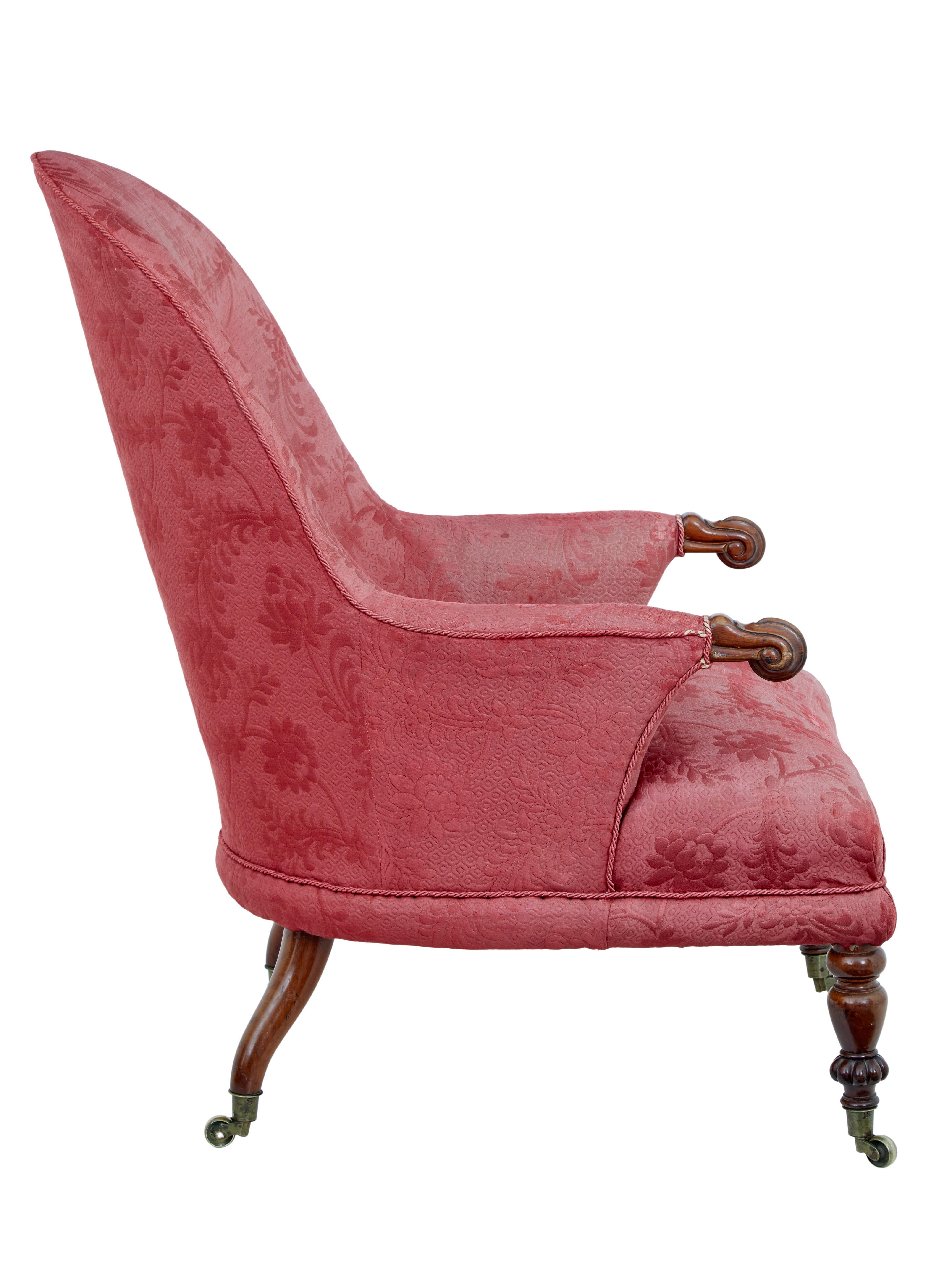 British 19th Century Victorian Mahogany Armchair