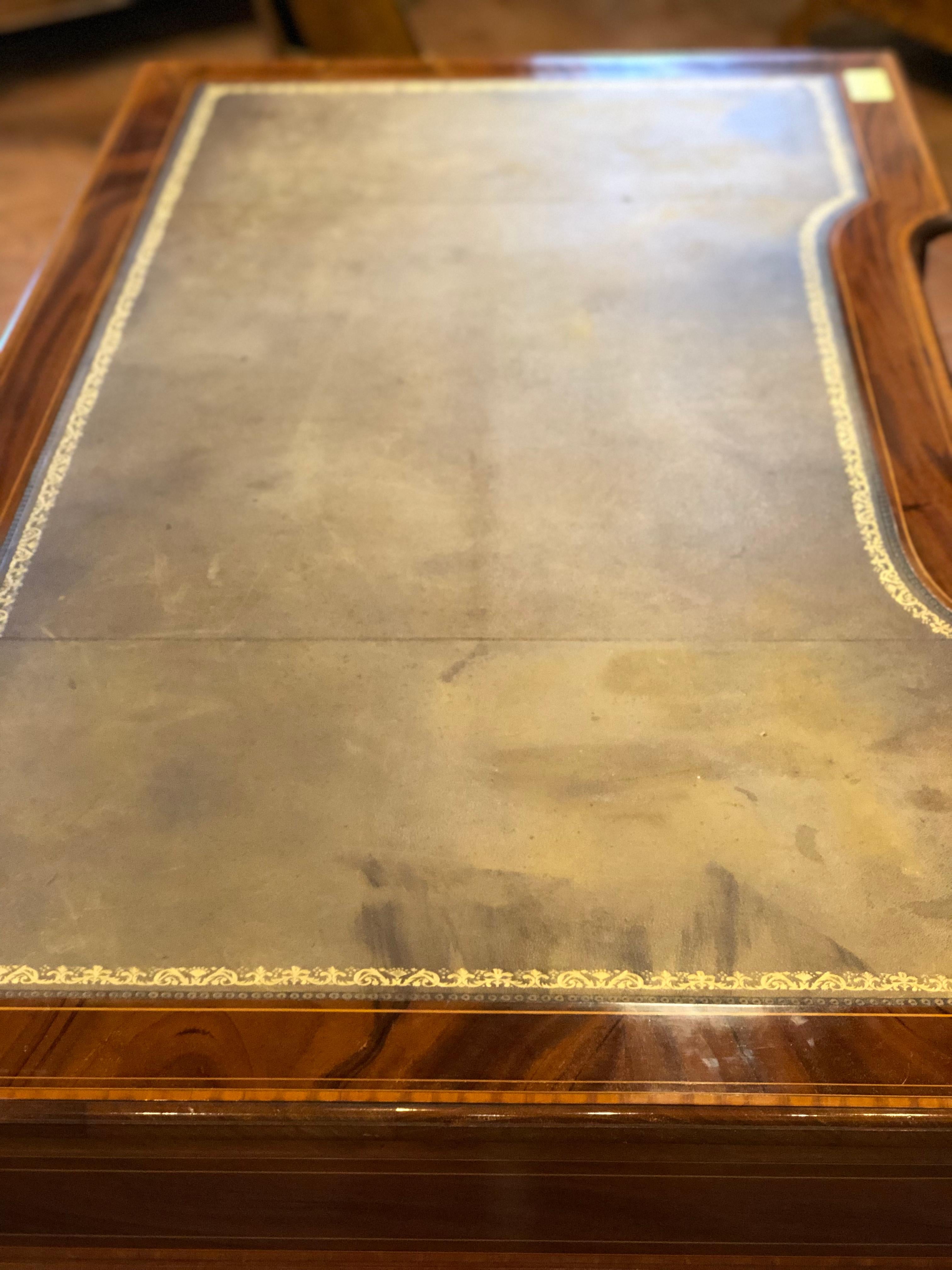 19th Century Victorian Mahogany Center Desk Table Maple & Co. 1890 1