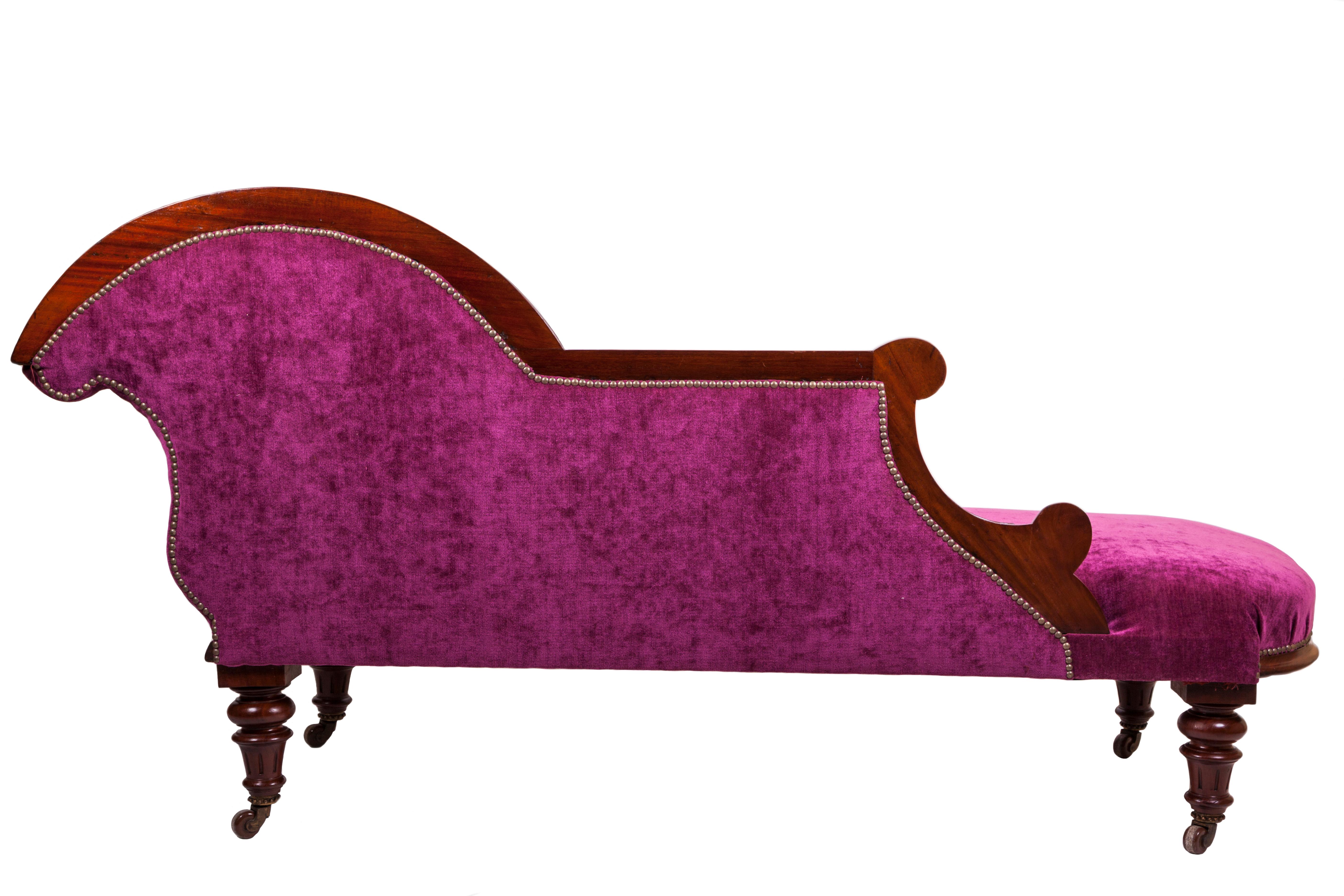 English 19th Century Victorian Mahogany Chaise Lounge