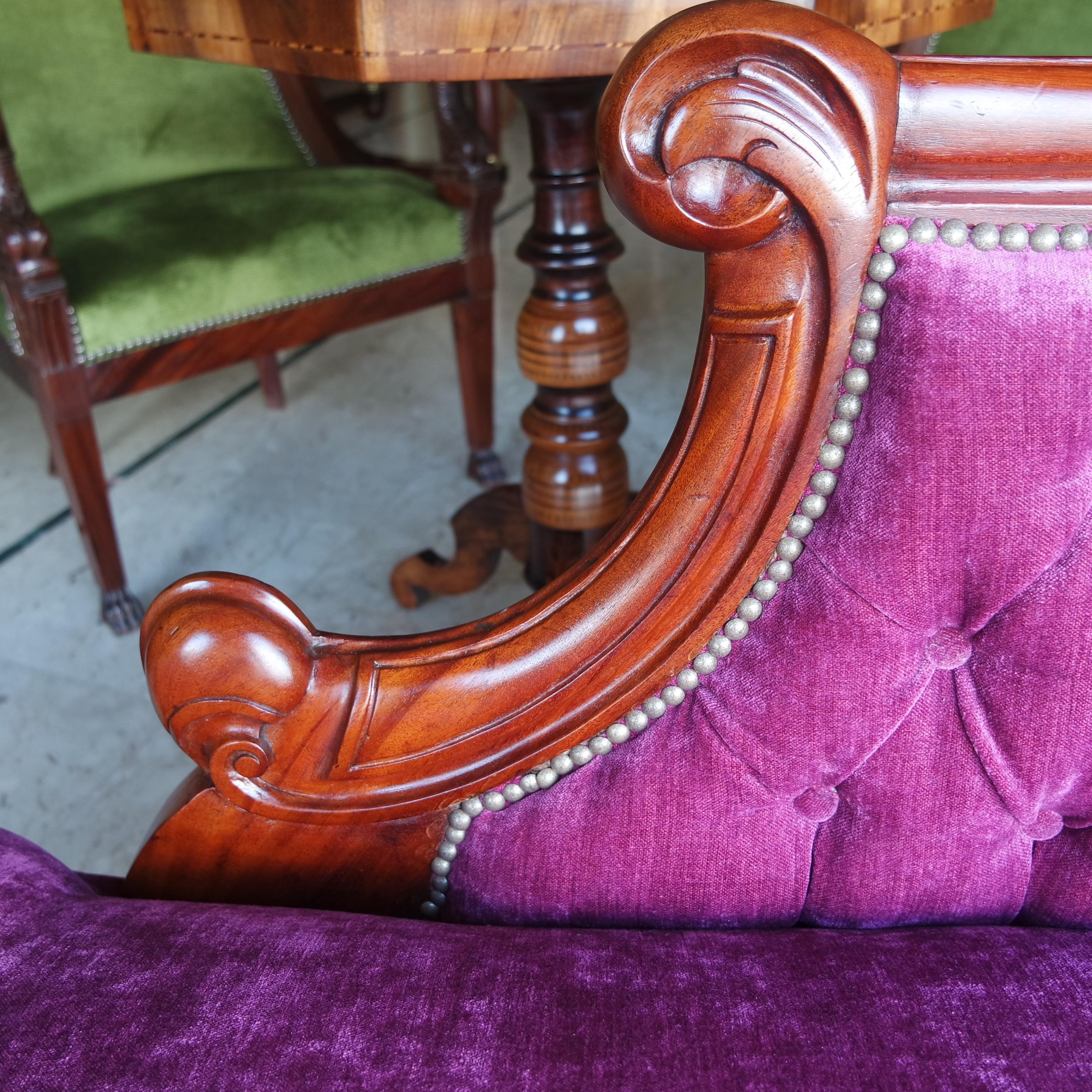 19th Century Victorian Mahogany Chaise Lounge 1