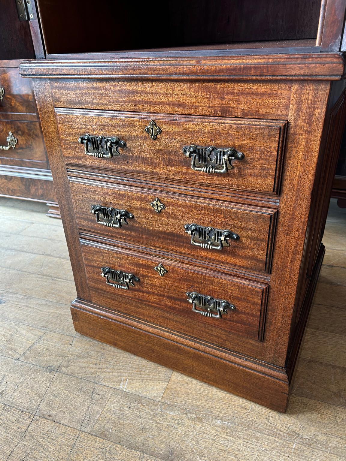 19th Century Victorian Mahogany Chest & Cupboard For Sale 3