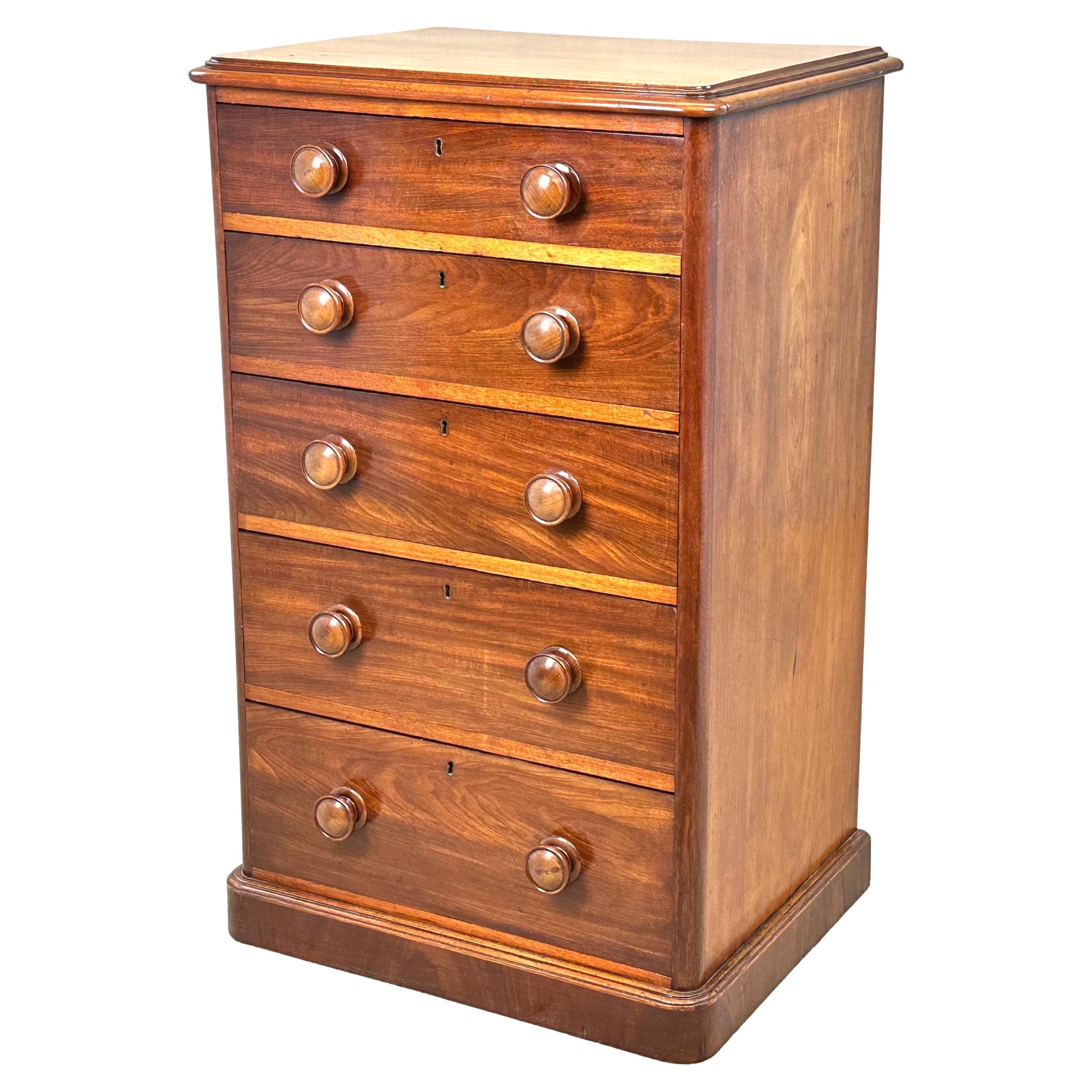 19th Century Victorian Mahogany Chest Of Drawers For Sale