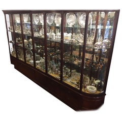 19th Century Victorian Mahogany English Shop Display Cabinet , 1890s