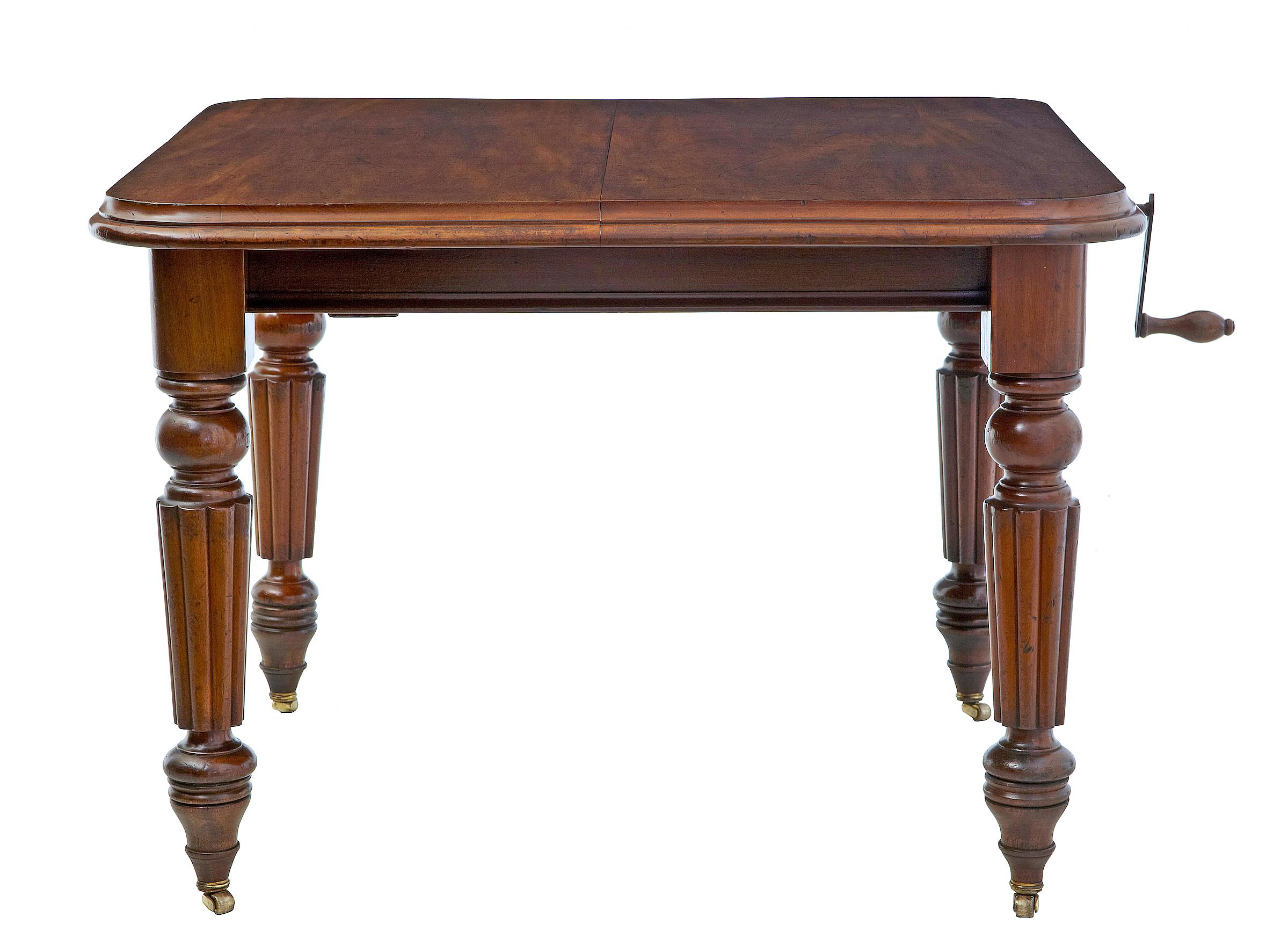 19th century Victorian mahogany extending dining table, circa 1880.

Good quality high Victorian dining table made from mahogany, table extends if required to add 1 extra leaf, making it capable of seating a comfortable 6.

Standing on 4 Gillow