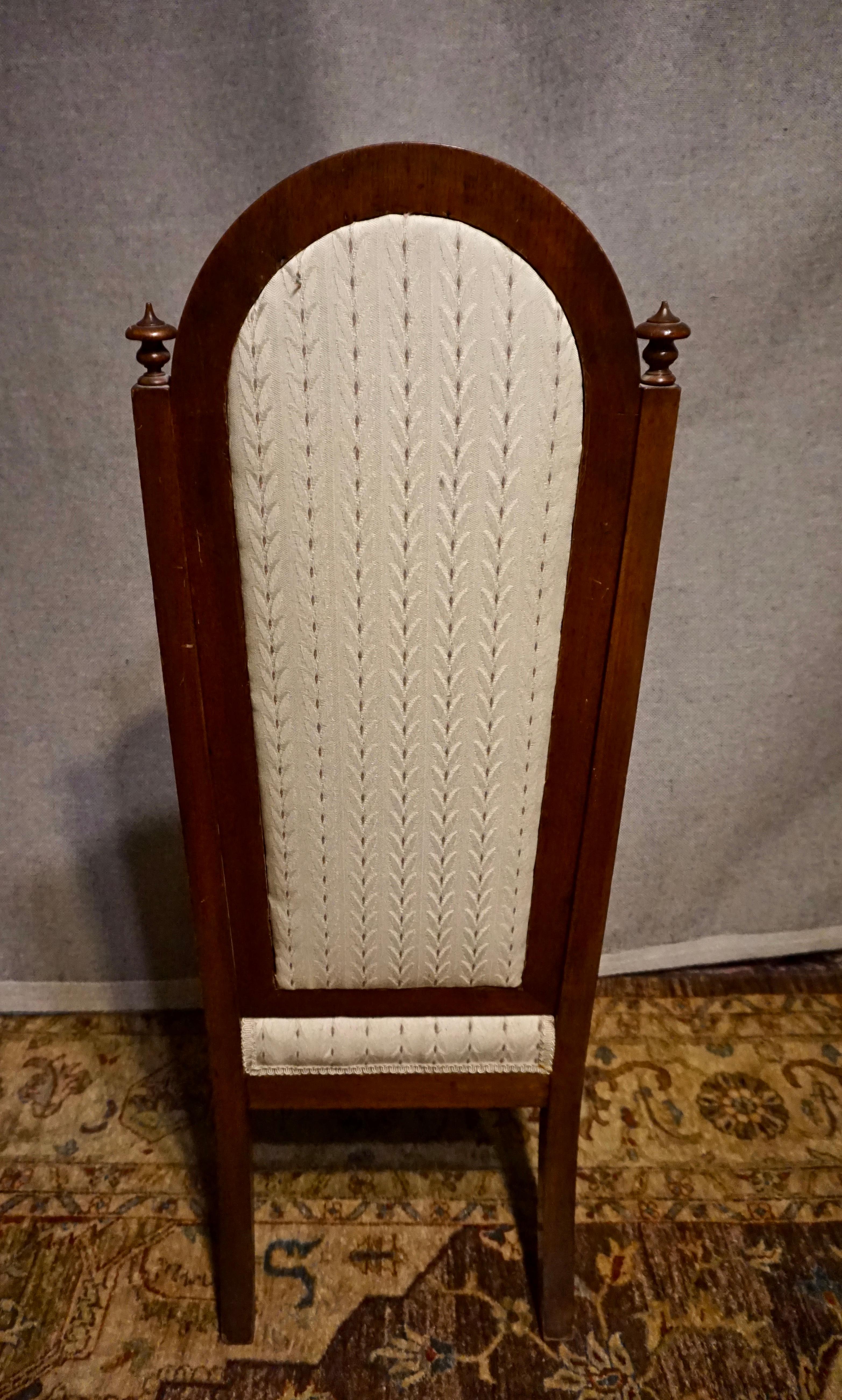 19th Century Victorian Mahogany Gothic Prayer Slipper Chair For Sale 2