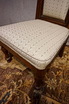 19th Century Victorian Mahogany Gothic Prayer Slipper Chair