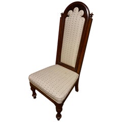 19th Century Victorian Mahogany Gothic Prayer Slipper Chair