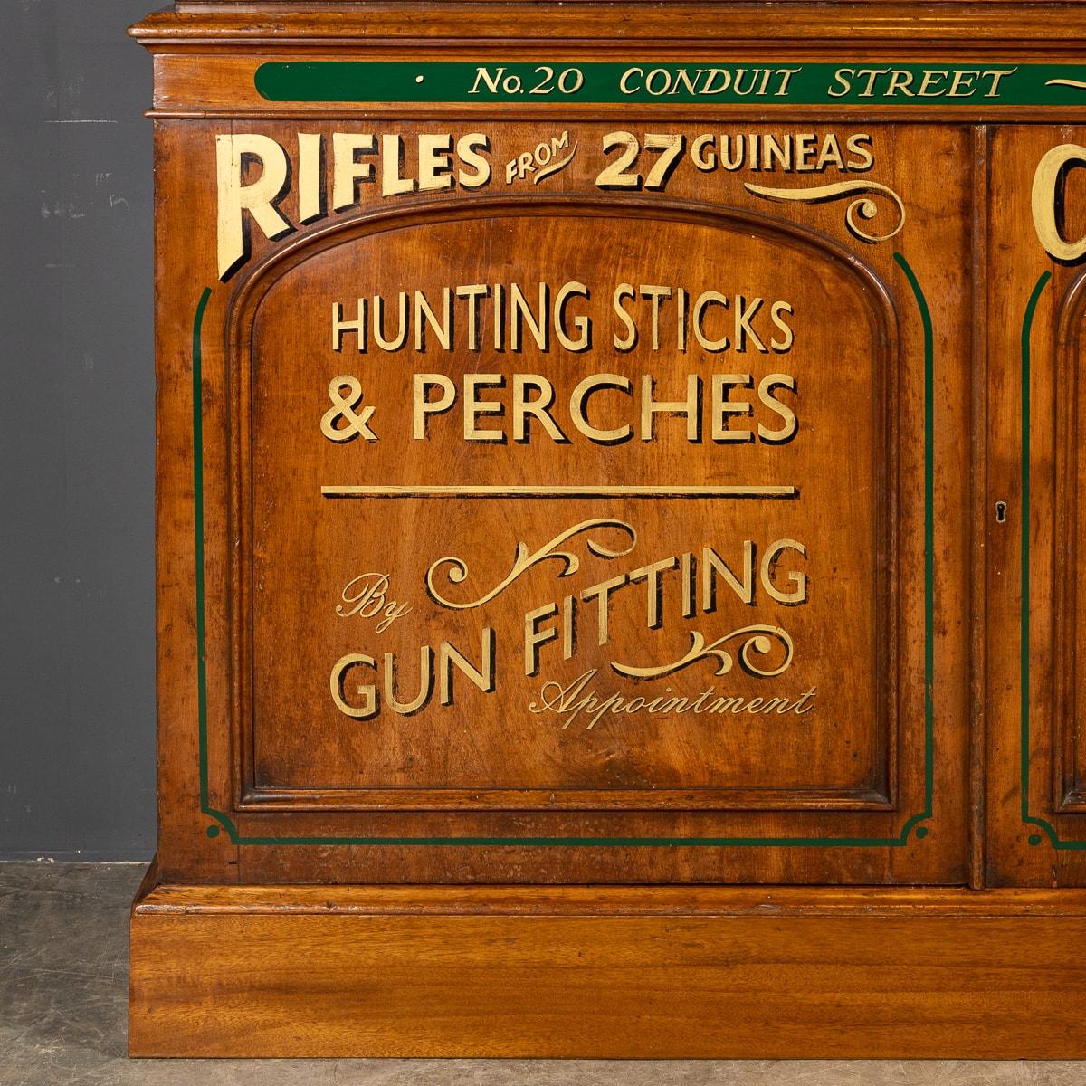 19th Century Victorian Mahogany Gun Shop Display Cabinet, c.1890 15