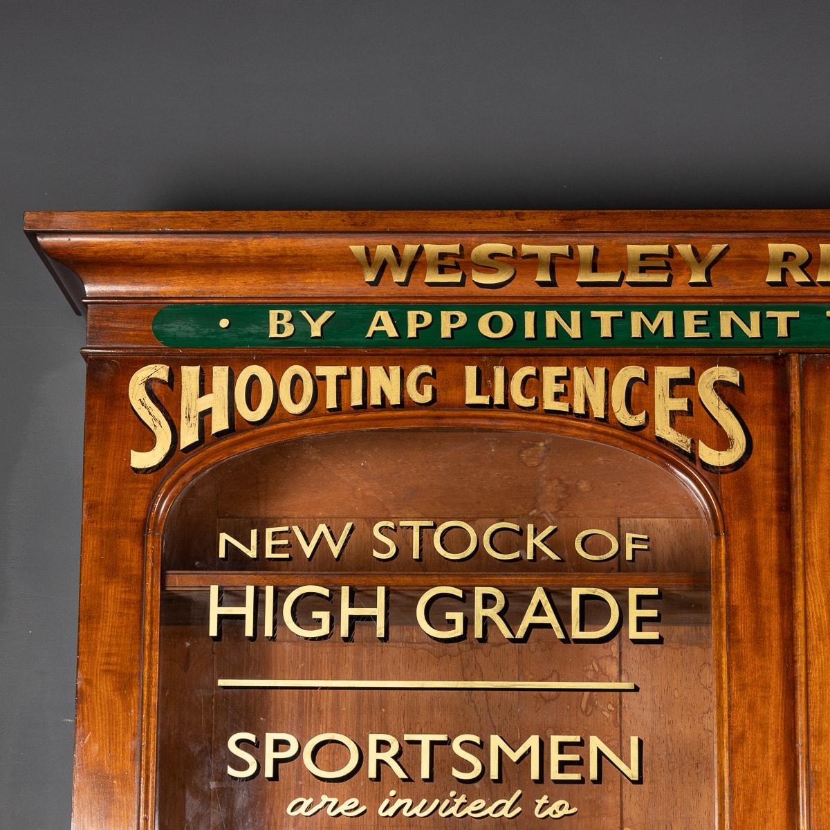 Glass 19th Century Victorian Mahogany Gun Shop Display Cabinet, c.1890