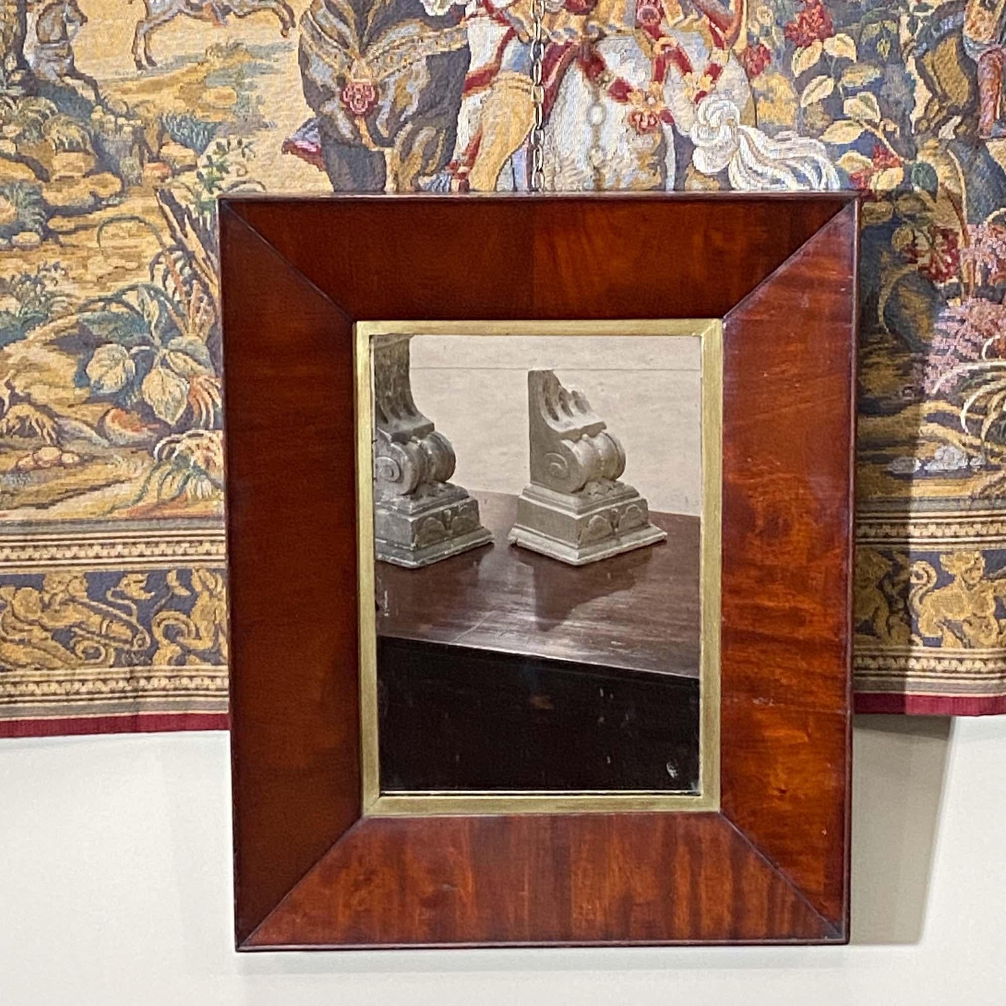 19th Century 19th century Victorian mahogany hanging mirror For Sale