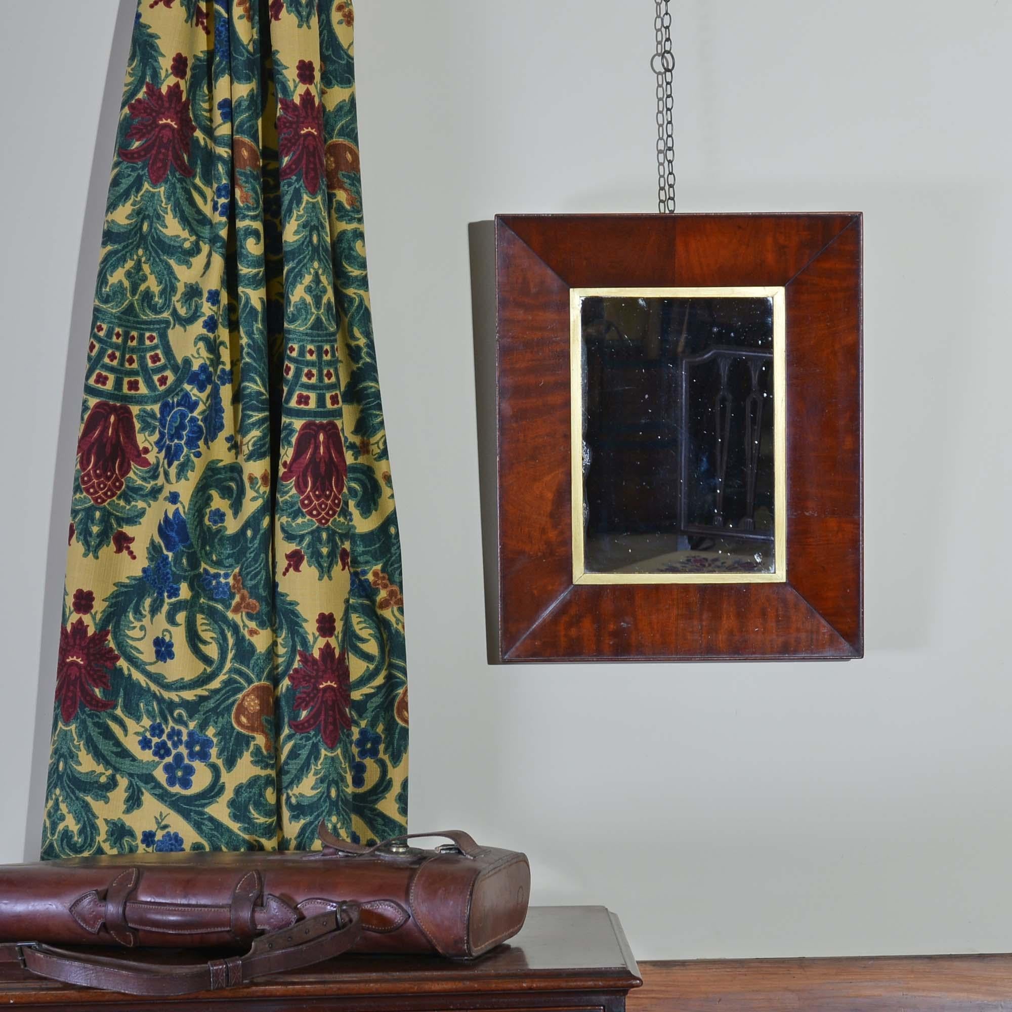 Mirror 19th century Victorian mahogany hanging mirror For Sale