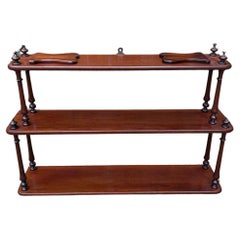 Antique 19th Century Victorian Mahogany Hanging three-tier Book Shelf