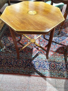 19th Century Victorian Mahogany Inlaid Octagonal Tea Table LAST PRICE