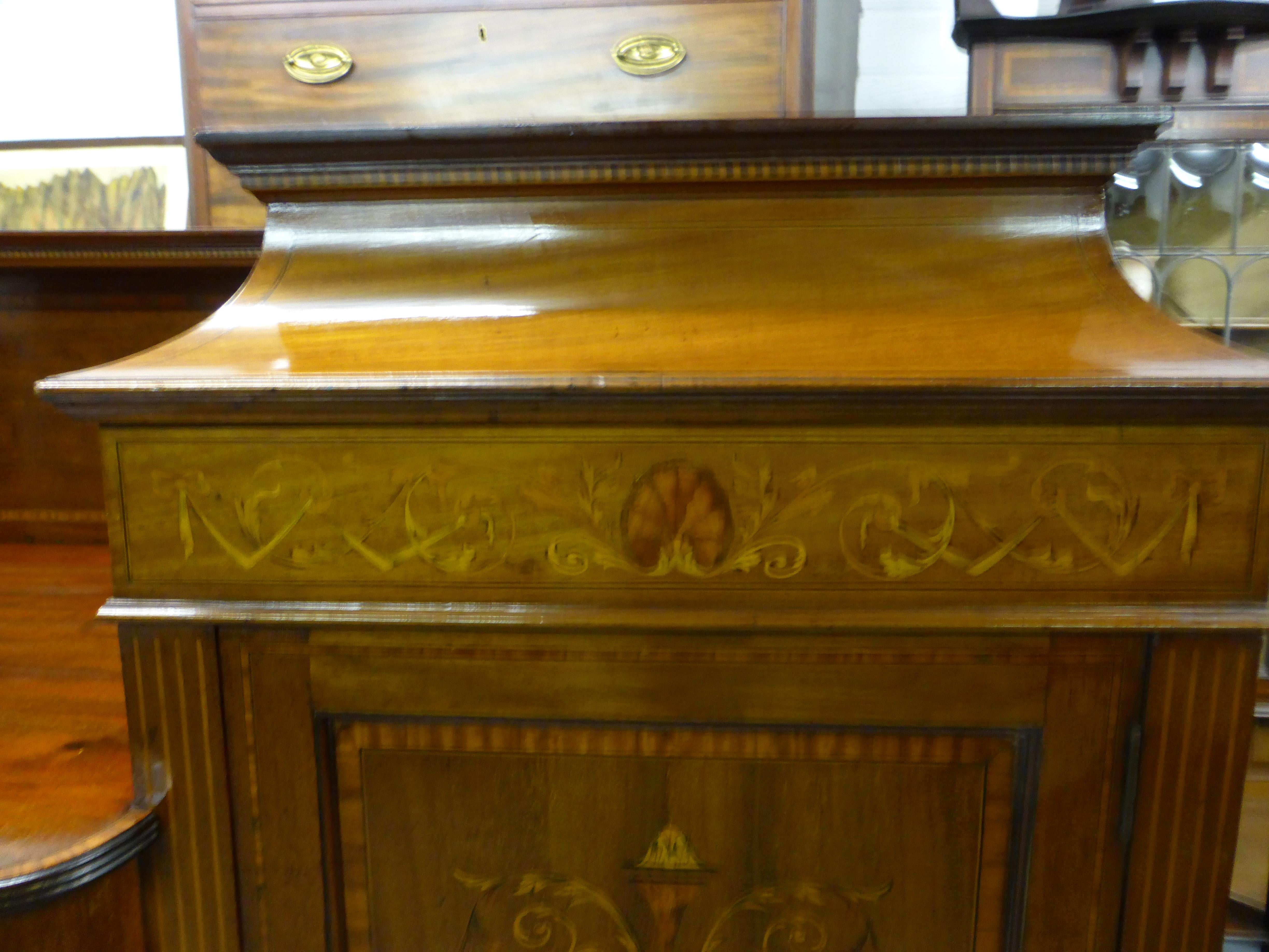 Inlay 19th Century Victorian Mahogany Inlaid Sideboard For Sale