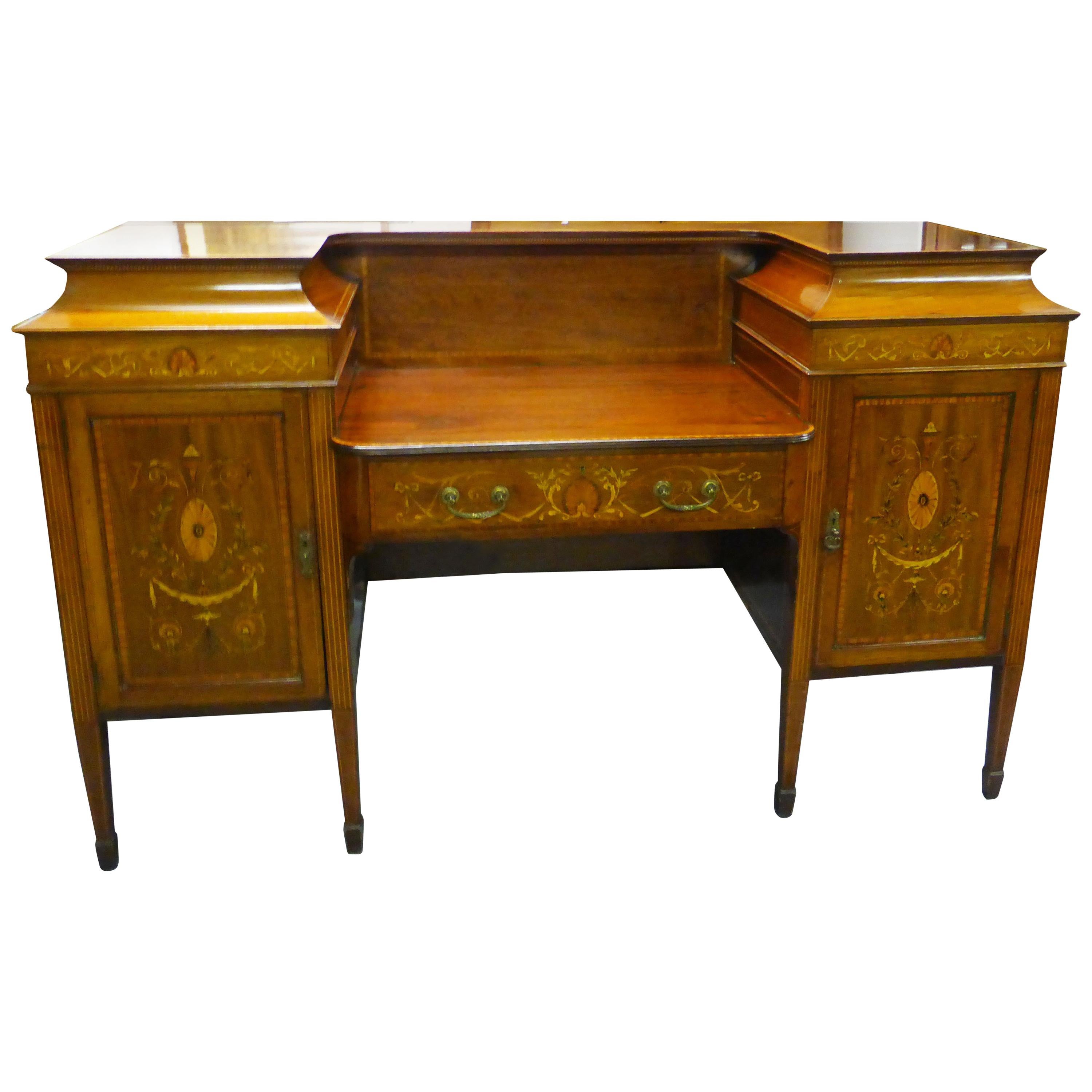 19th Century Victorian Mahogany Inlaid Sideboard For Sale