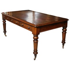 19th Century Victorian Mahogany Library Table Antique 19th Century Victorian Mahogany Library Table