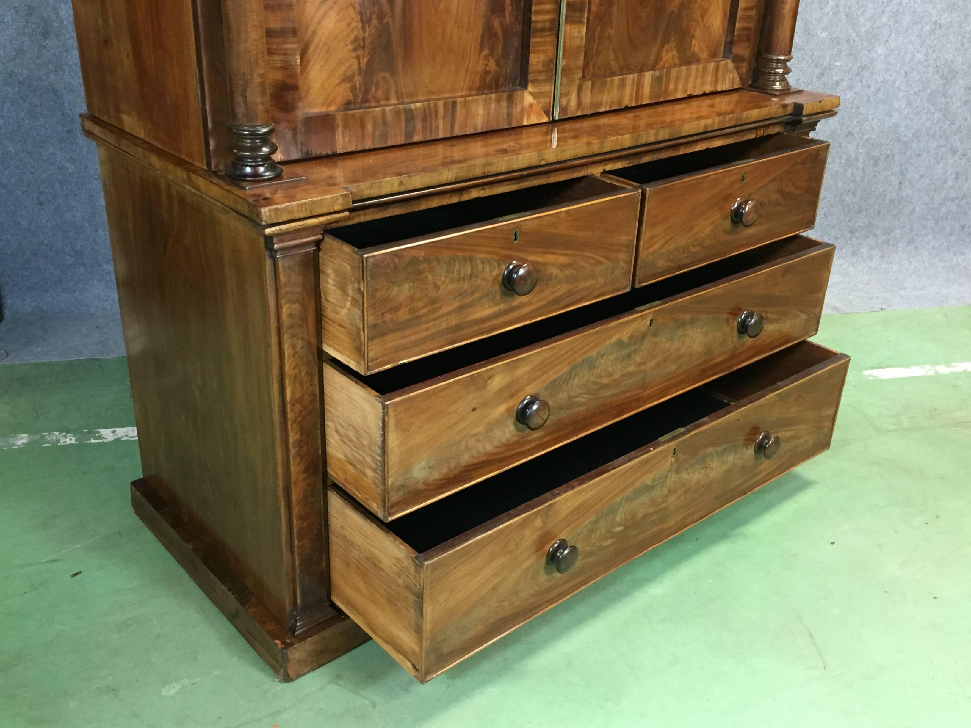 Mid-19th Century 19th Century Victorian Mahogany Linen Presses For Sale