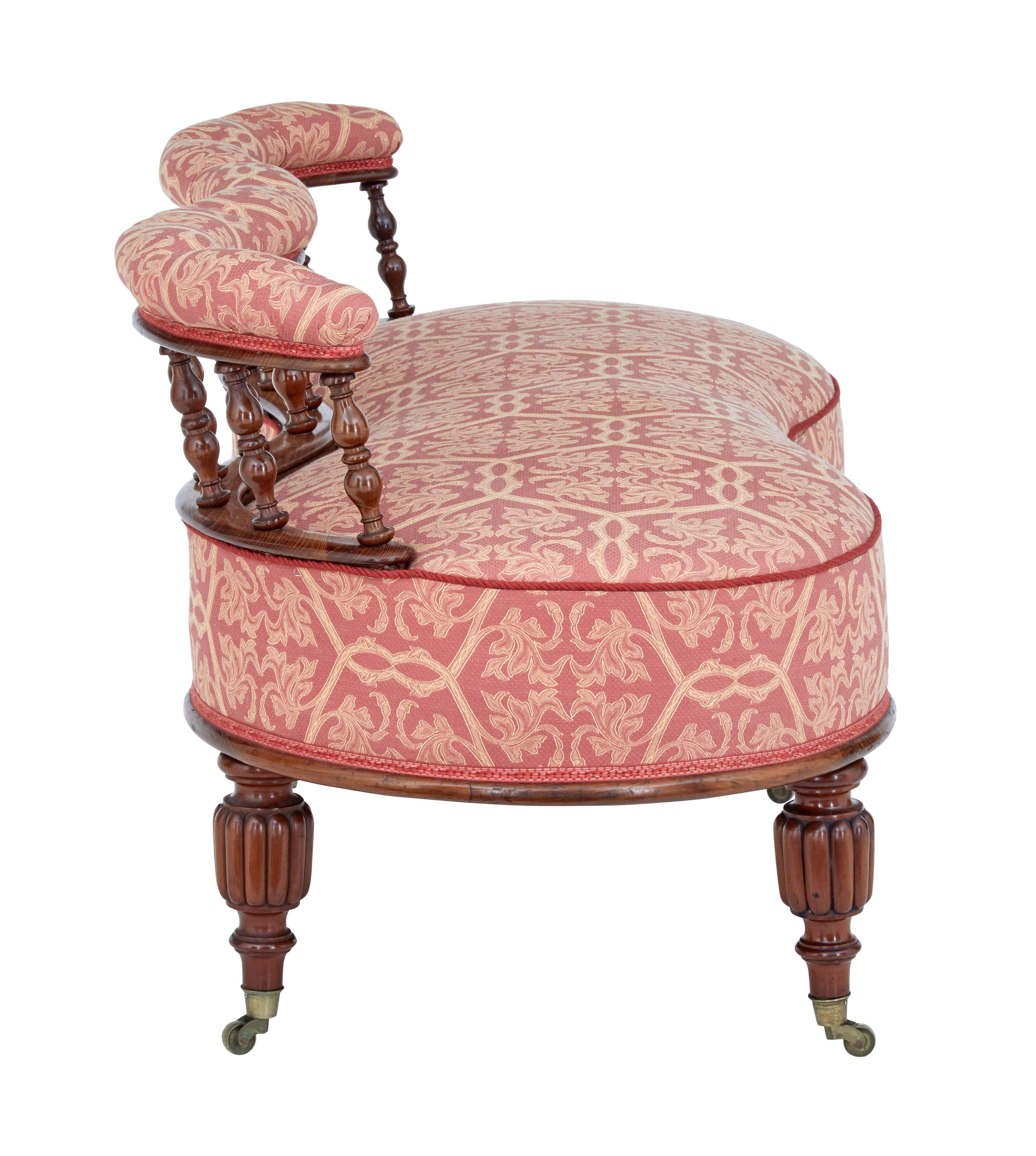 Late Victorian 19th Century Victorian Mahogany Love Seat